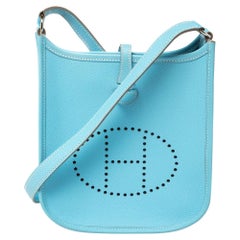 Hermes Blue De Nord Epsom Leather Evelyne TPM Bag