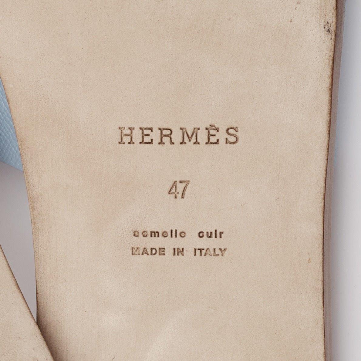 Hermès Blue Denim Izmir Sandal (EU 47) For Sale 4