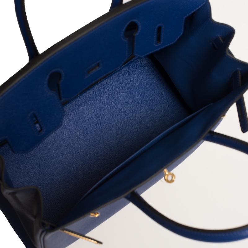 Hermes Blue Electric Birkin 30 Epsom Gold Hardware In New Condition In West Chester, PA