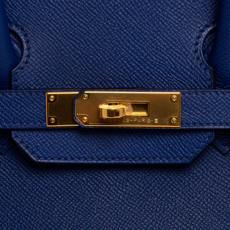 Hermes Blue Electric Birkin 30 Epsom Gold Hardware 1