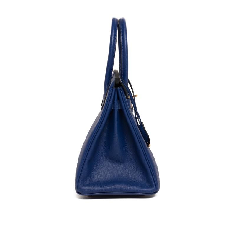 Hermes Blue Electric Birkin 30 Epsom Gold Hardware 2