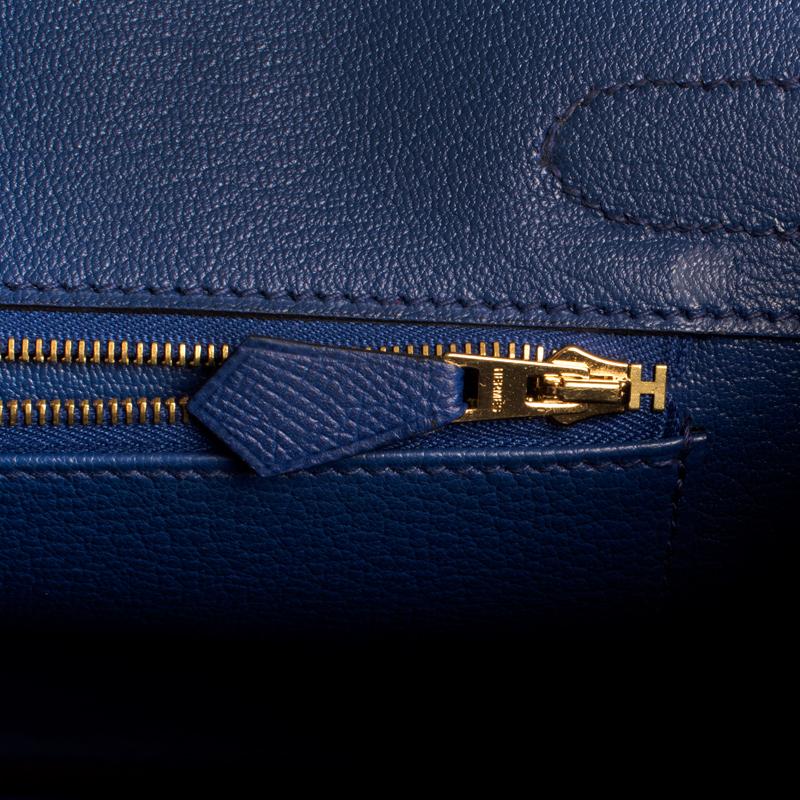 Hermes Blue Electric Birkin 30 Epsom Gold Hardware 3