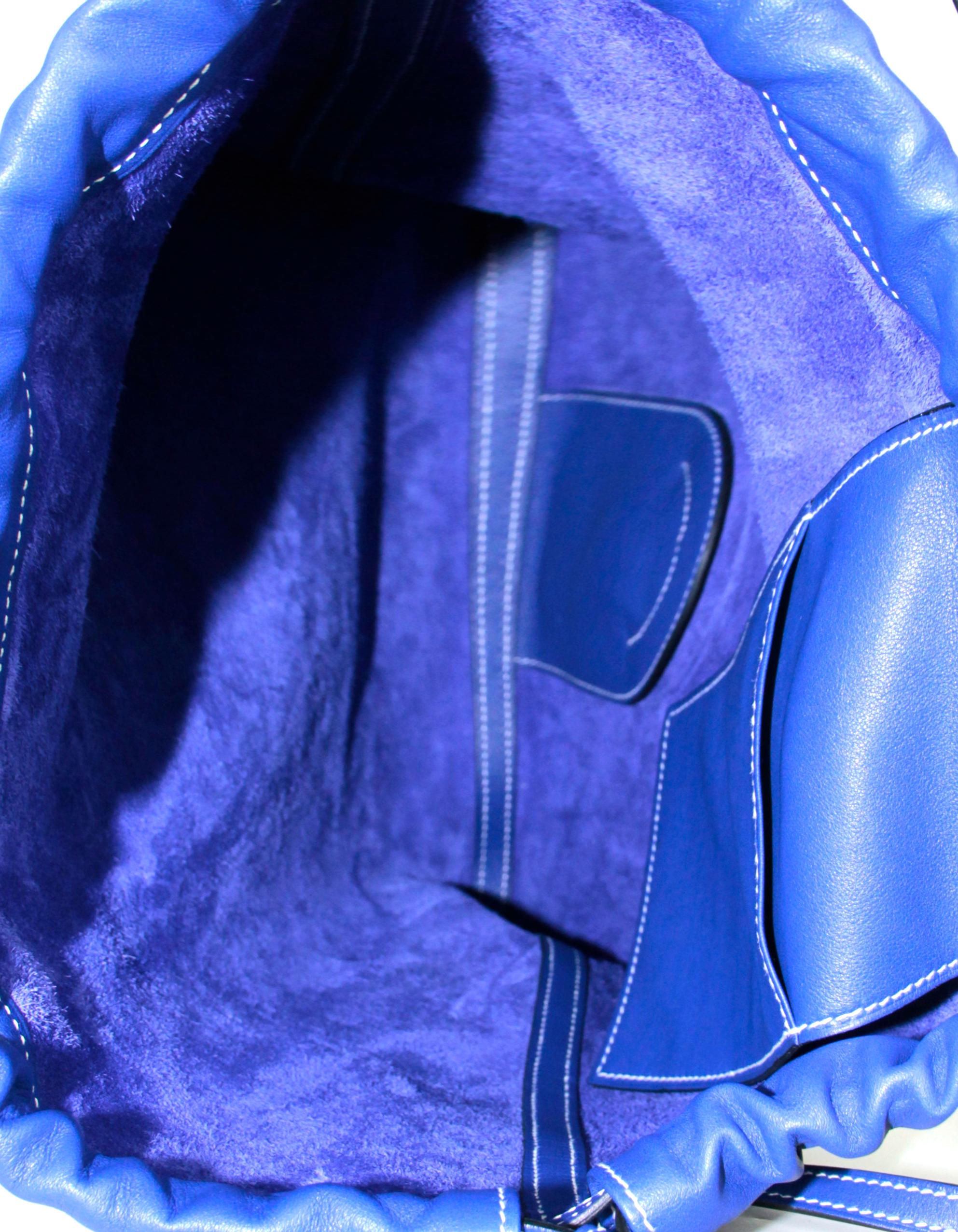 Hermes Blue Electric Bridado Convertible Crossbody/ Backpack Bag rt. $4, 750 For Sale 1