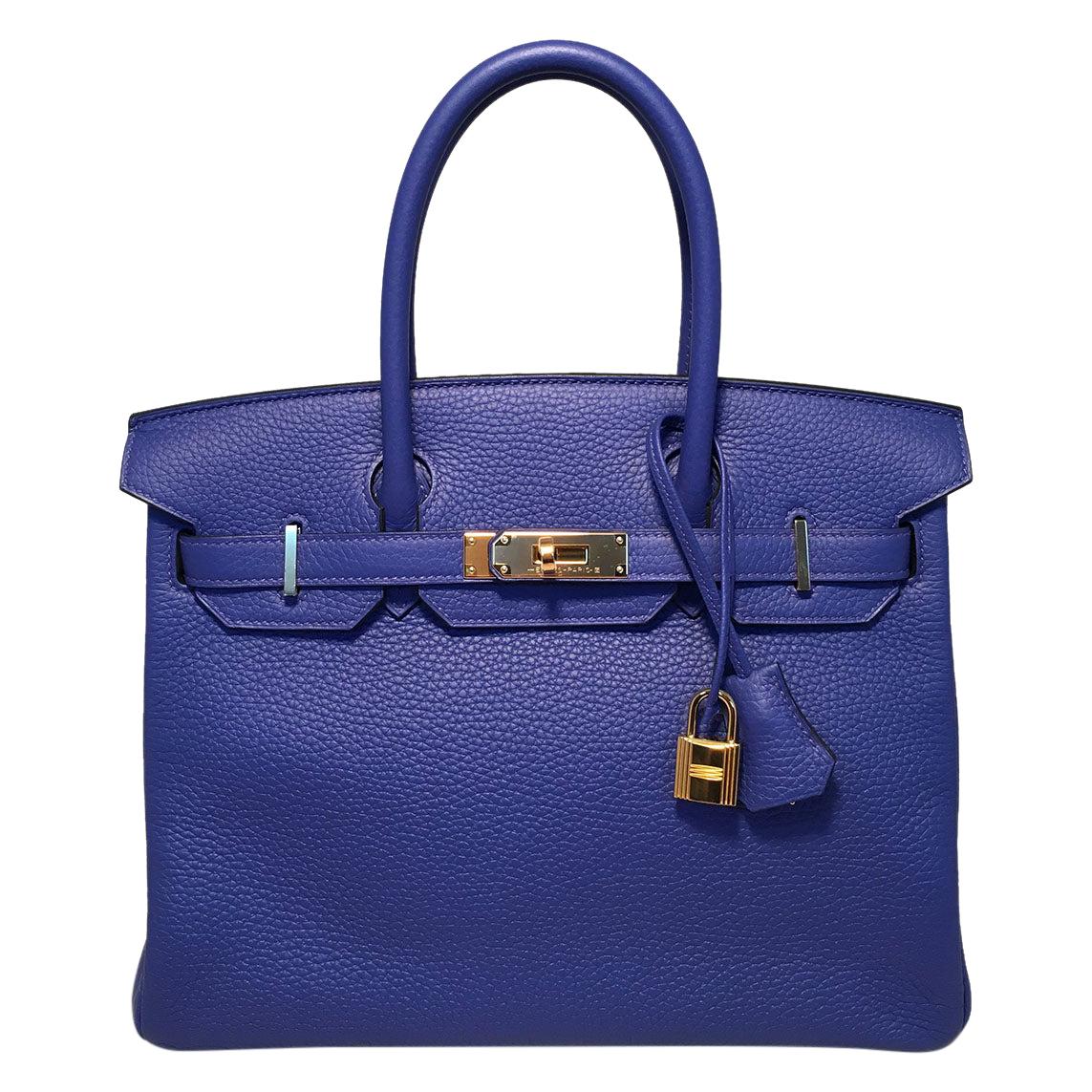 hermes birkin 35cm (stamp n square) blue jeans togo leather silver  hardware, with keys, dust cover & twilly pink & blue, no lock