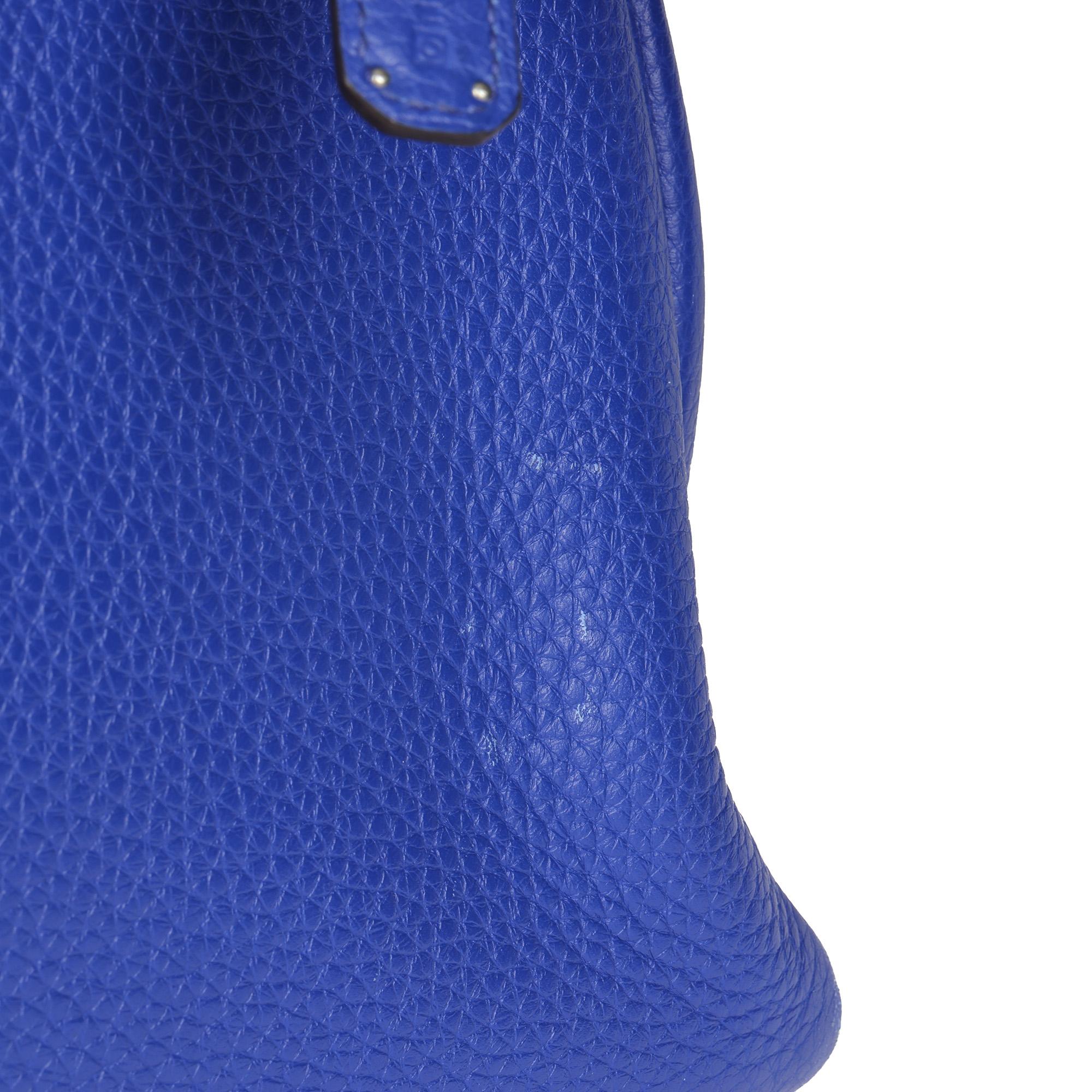 HERMÈS Blue Electric Clemence Leather Kelly 35cm Retourne 4