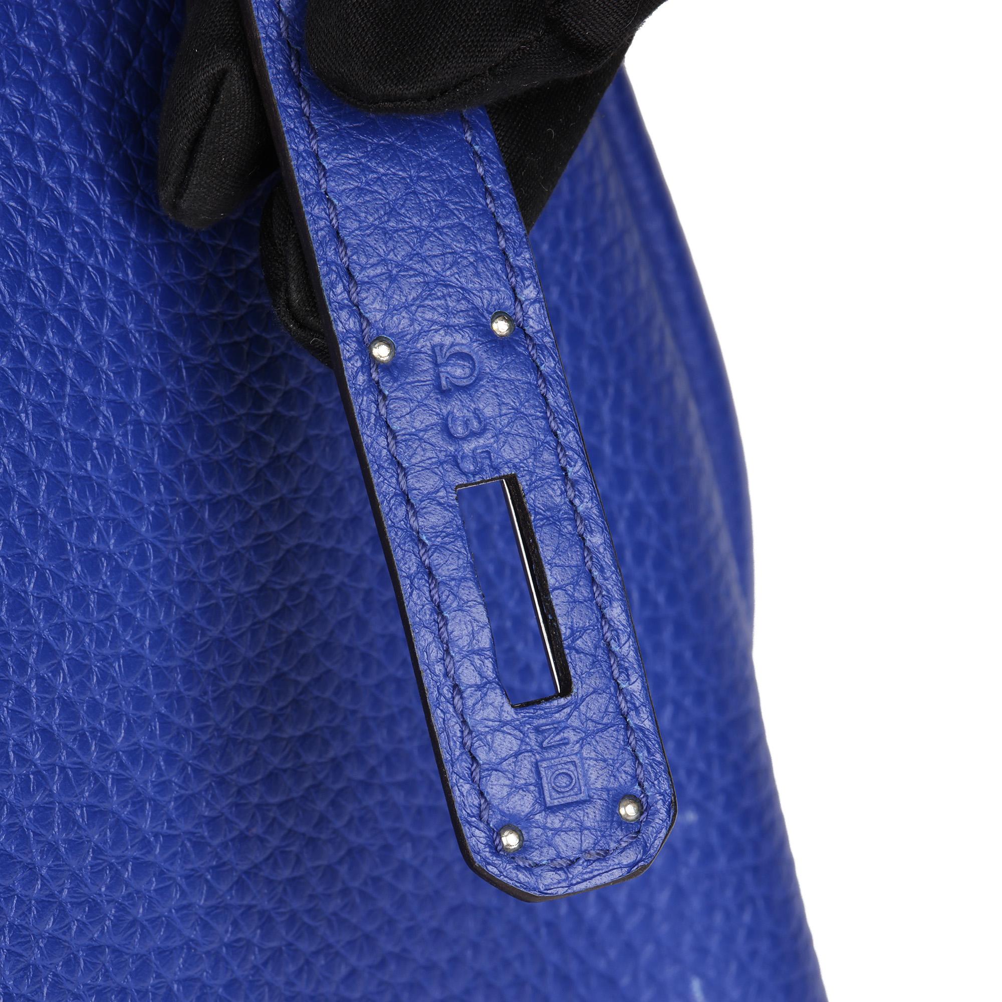 HERMÈS Blue Electric Clemence Leather Kelly 35cm Retourne 5