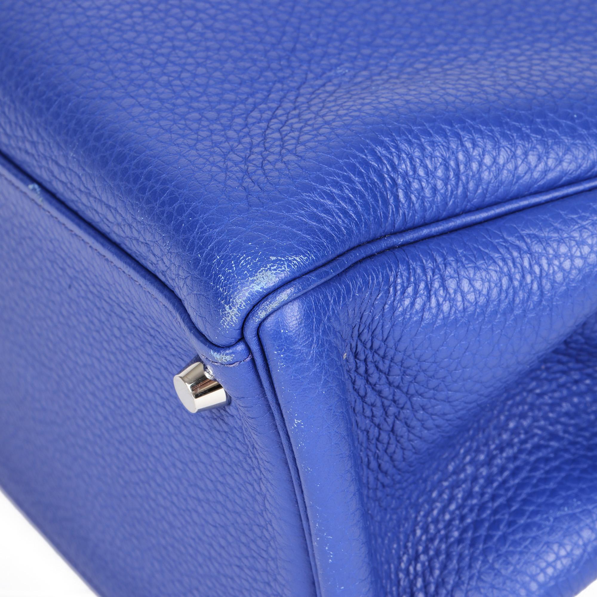HERMÈS Blue Electric Clemence Leather Kelly 35cm Retourne 3