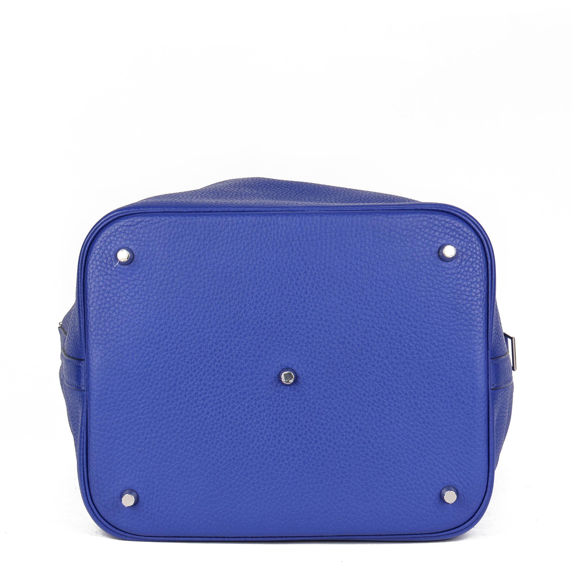 HERMÈS Blue Electric Clemence Leather Picotin Lock 26 In Excellent Condition In Bishop's Stortford, Hertfordshire