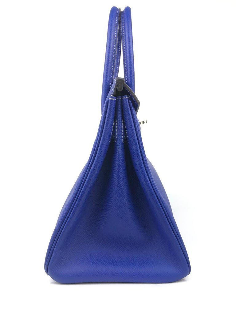 NIB Hermes Birkin 30 cm in Celeste Sky Blue Epsom Leather w Palladium  Hardware - Body Logic