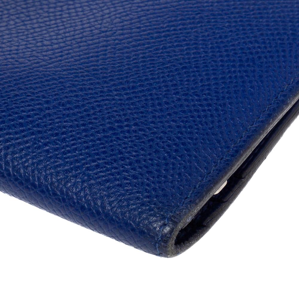 Hermes Blue Electric Epsom Leather Bearn Gusset Wallet 3