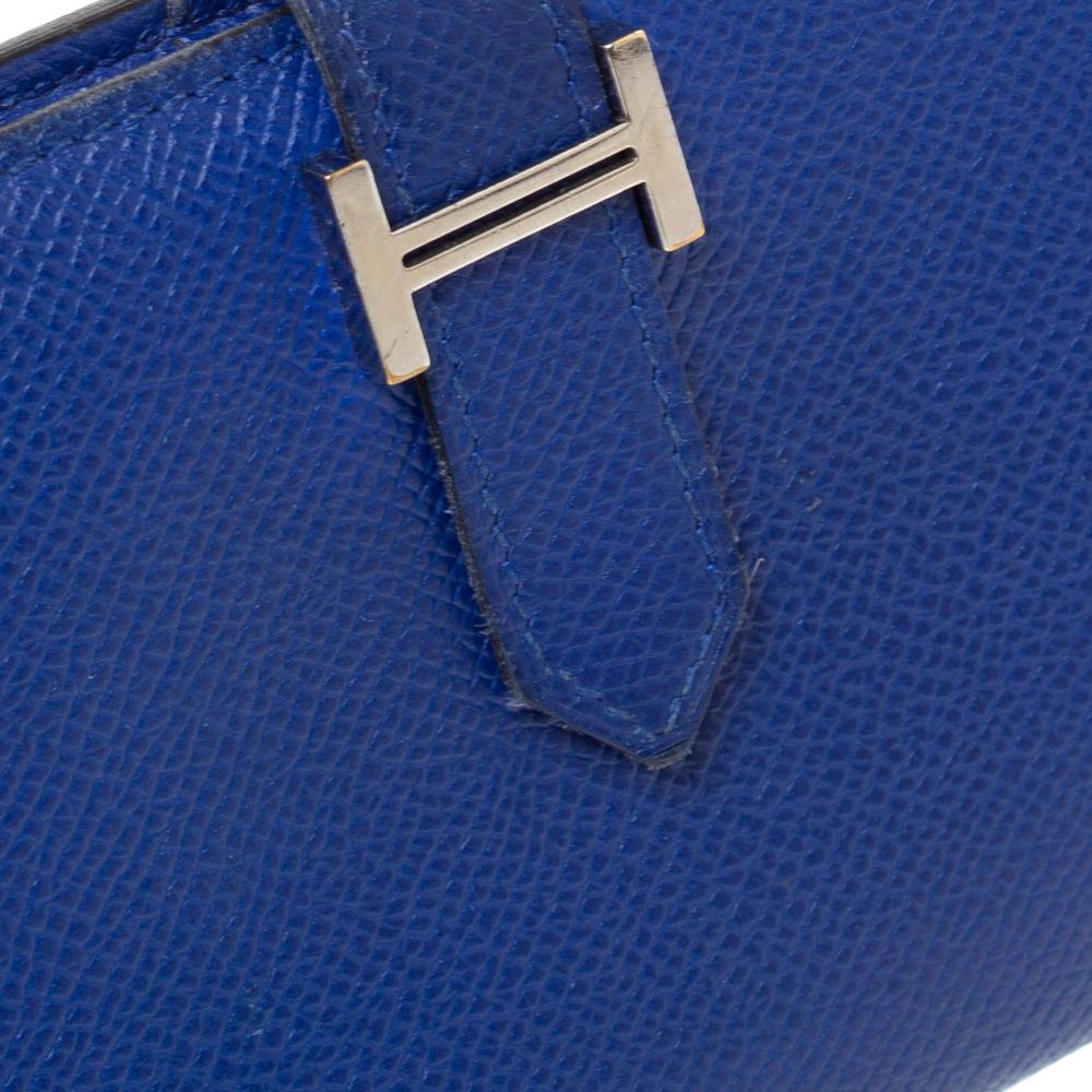 Hermes Blue Electric Epsom Leather Bearn Gusset Wallet 2