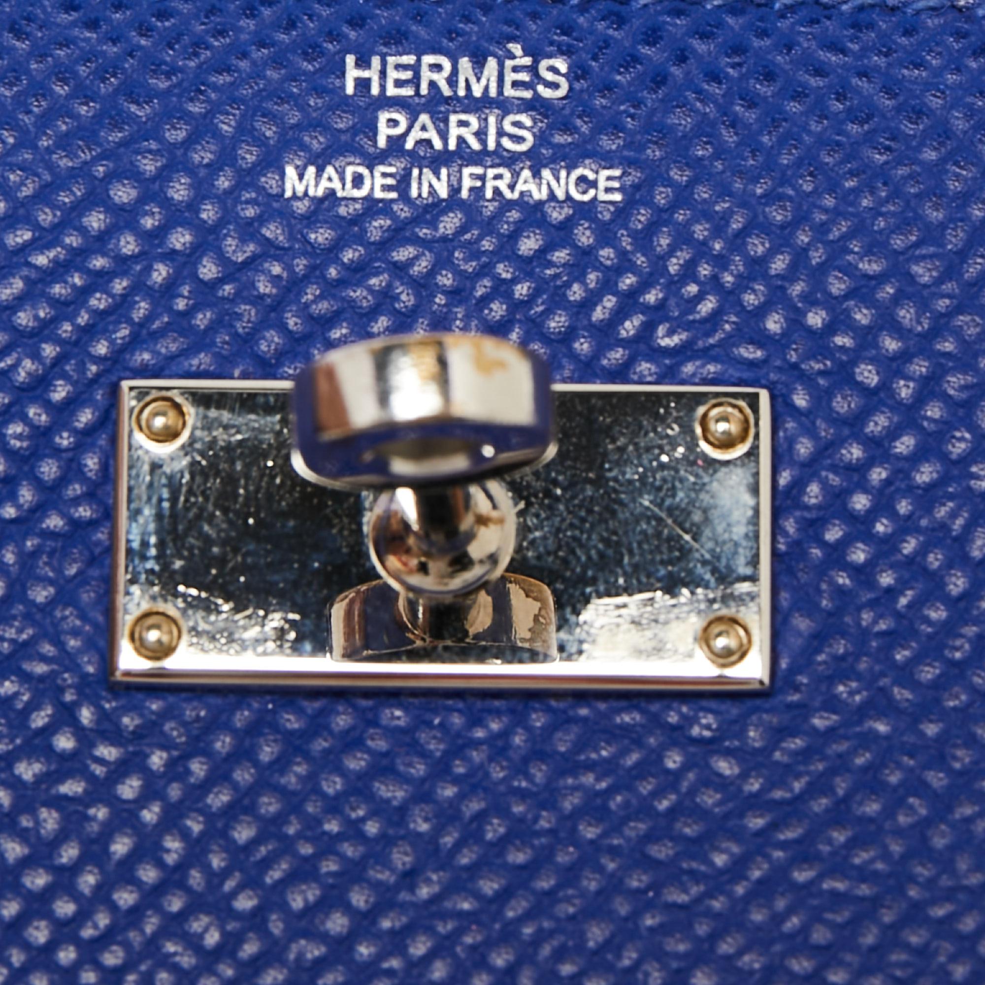 Hermes Blue Electric Epsom Leather Kelly Classic Wallet 2