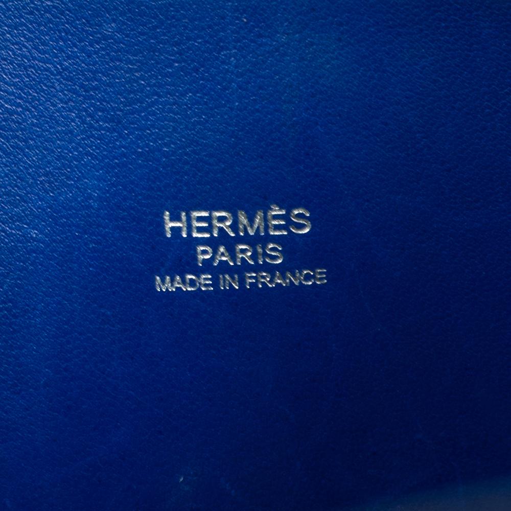 Hermes Blue Electric Epsom Leather Palladium Finish Bolide 35 Bag 6