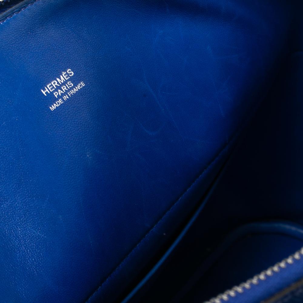 Hermes Blue Electric Epsom Leather Palladium Finish Bolide 35 Bag 7
