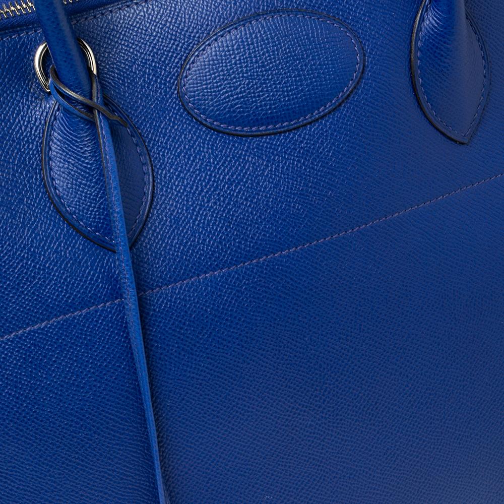 Hermes Blue Electric Epsom Leather Palladium Finish Bolide 35 Bag 2