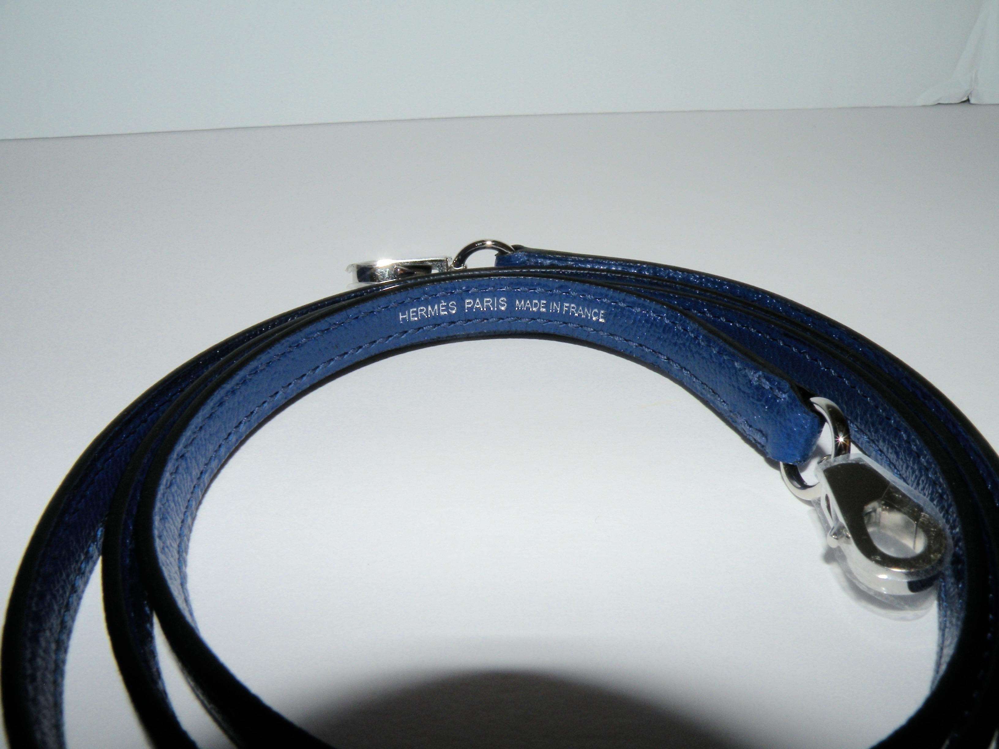 Hermes Blue Electric Mini Bolide Chevre Bag In New Condition In West Chester, PA