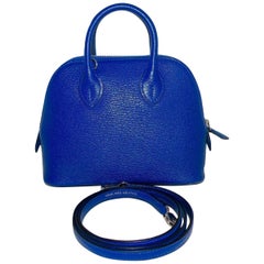 Hermes Blue Electric Mini Bolide Chevre Bag