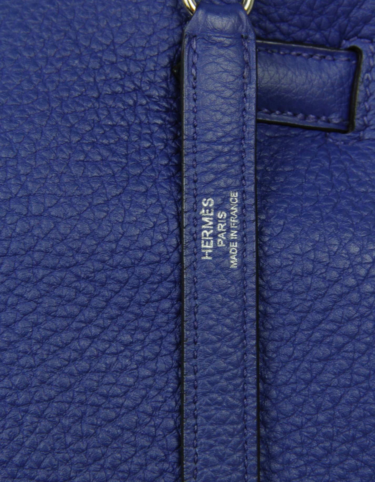 Bolso Kelly Hermes Azul Togo Eléctrico 32cm Piel Paladio en venta 7