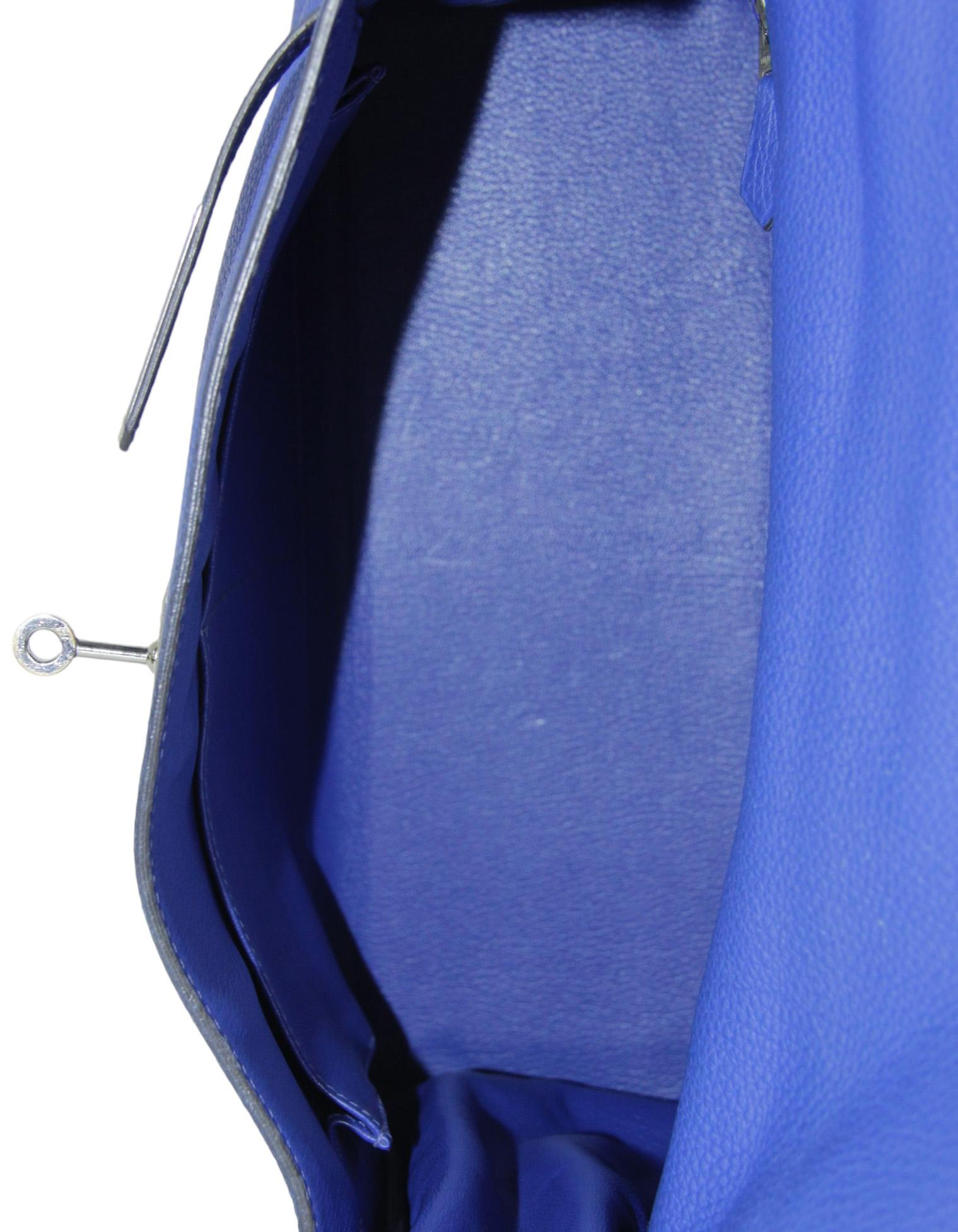 Bolso Kelly Hermes Azul Togo Eléctrico 32cm Piel Paladio en venta 2