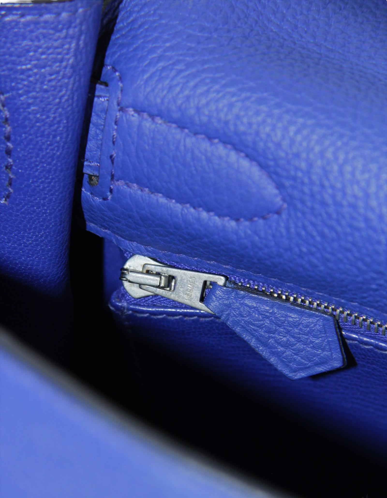Bolso Kelly Hermes Azul Togo Eléctrico 32cm Piel Paladio en venta 3
