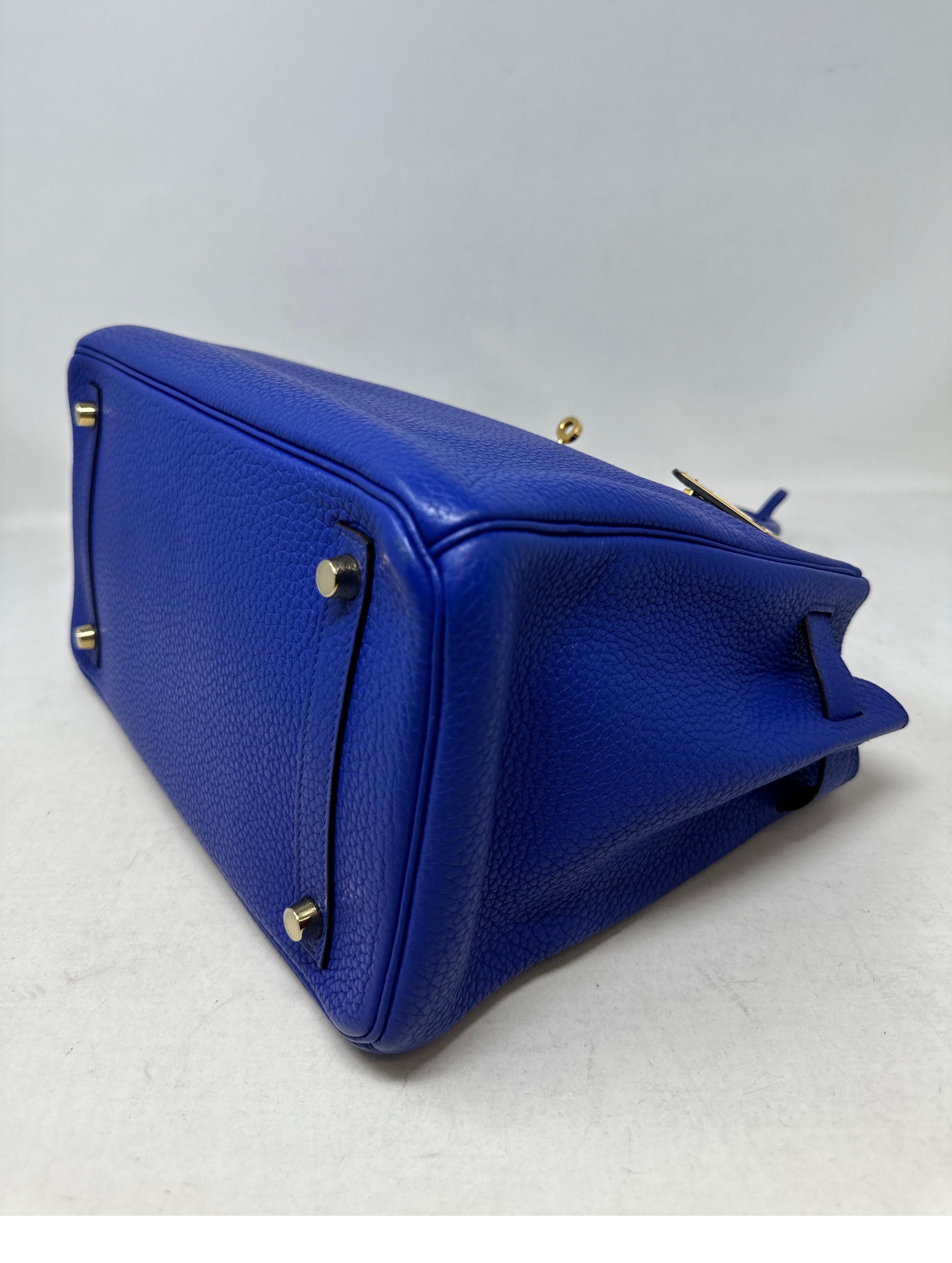 Hermes Blue Electrique Birkin 30 Bag 6