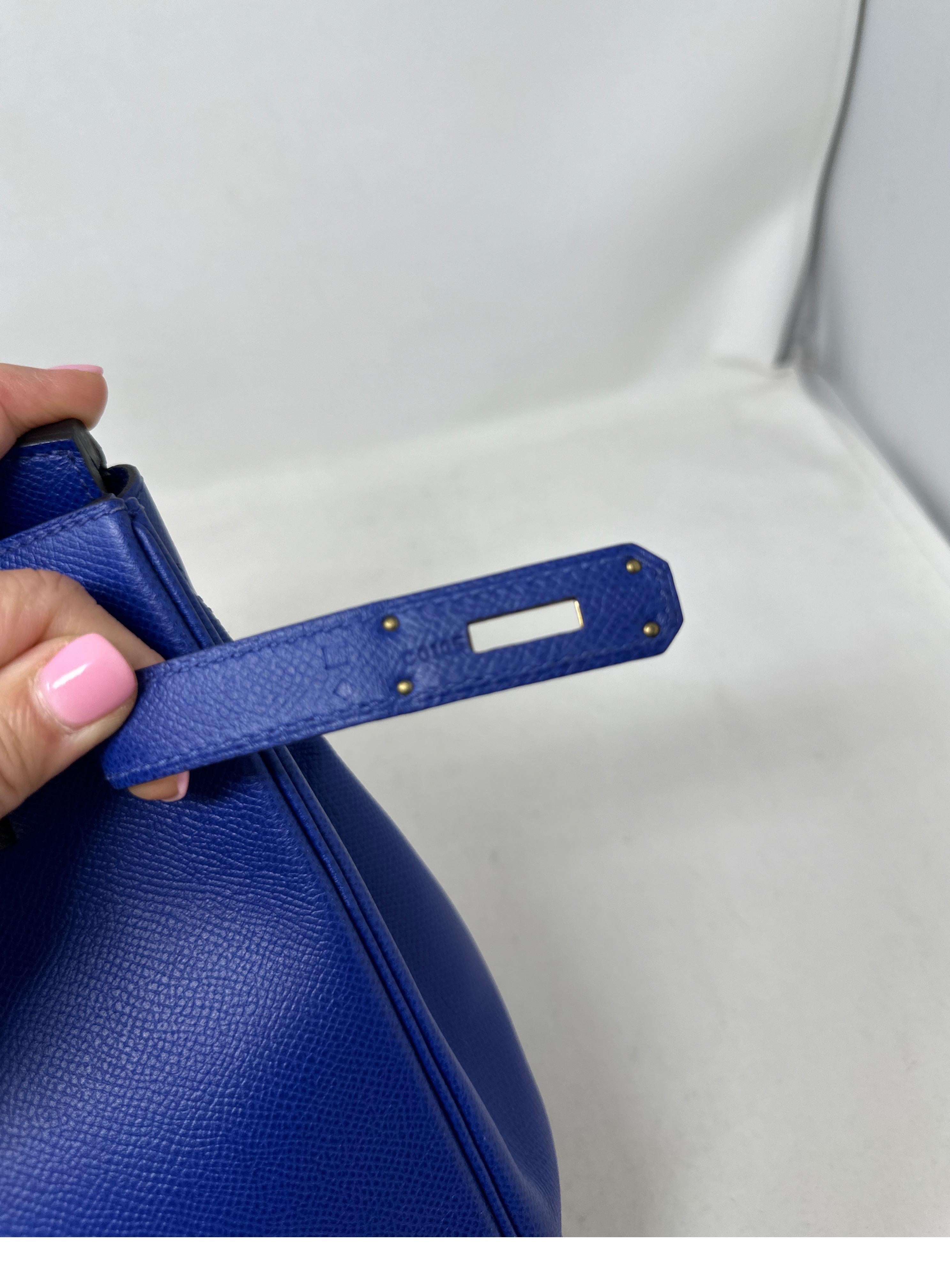 Hermes Blue Electrique Birkin 30 Bag 6