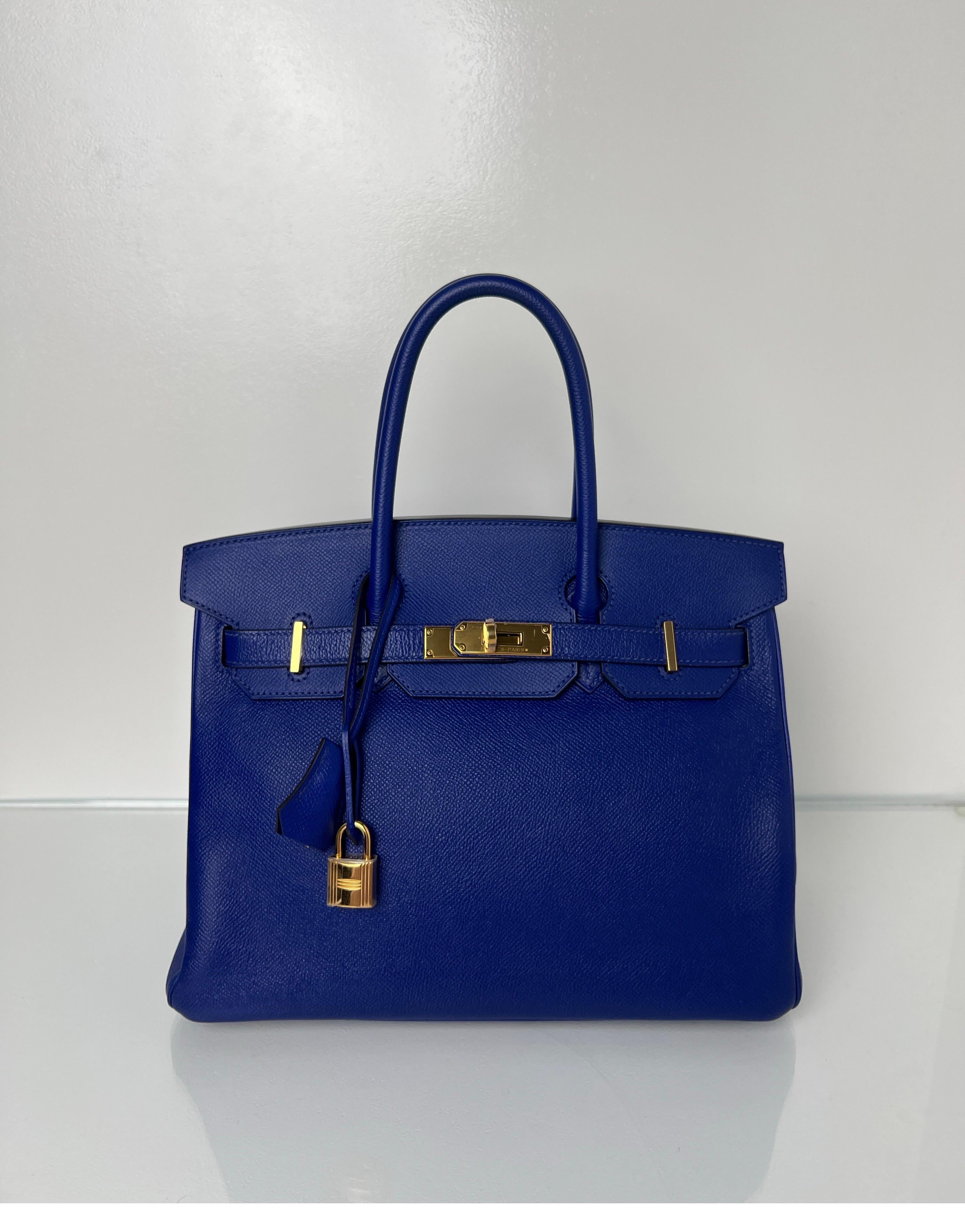 Hermes Blue Electrique Birkin 30 Bag 6