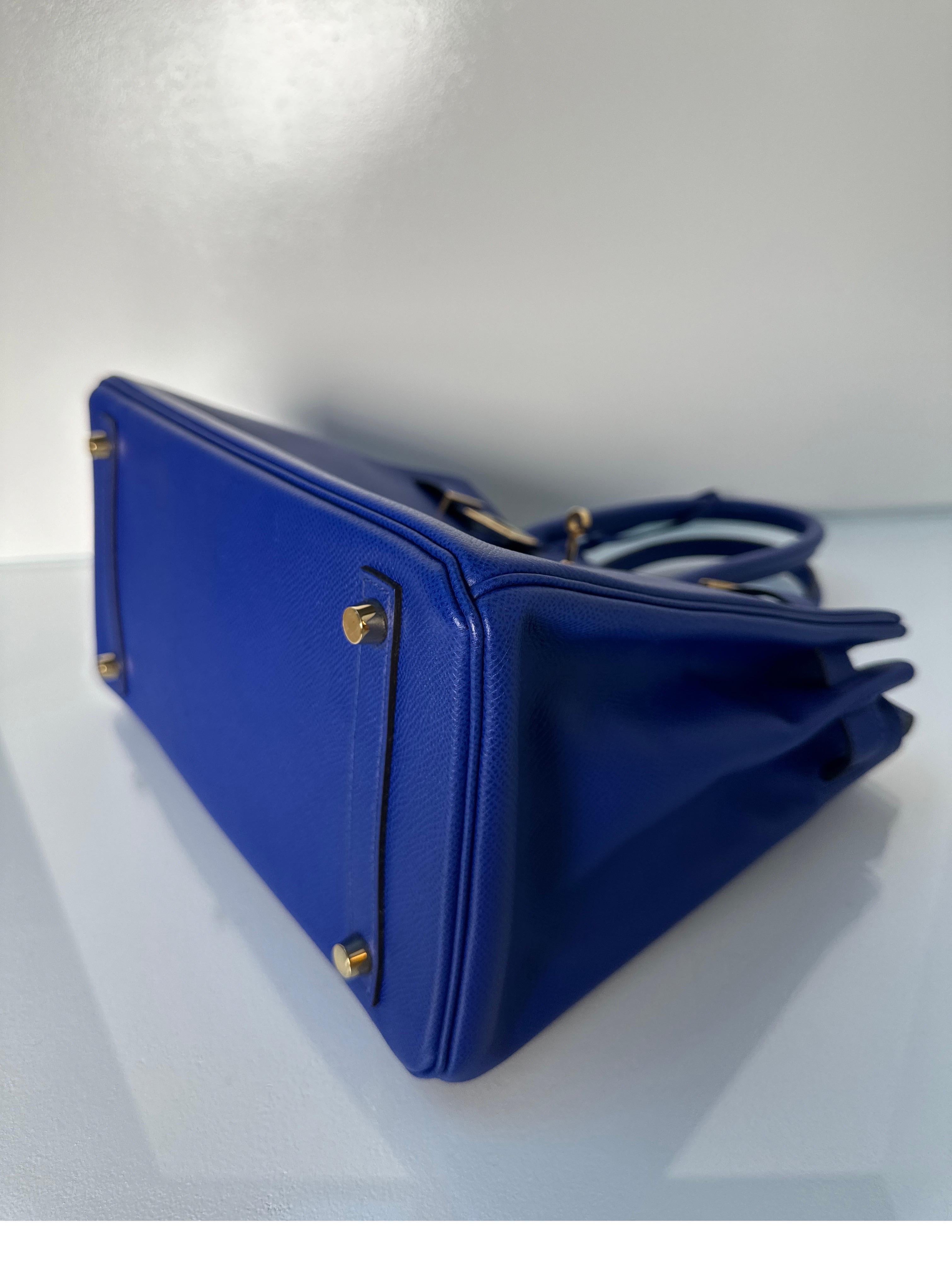 Hermes Blue Electrique Birkin 30 Bag 6
