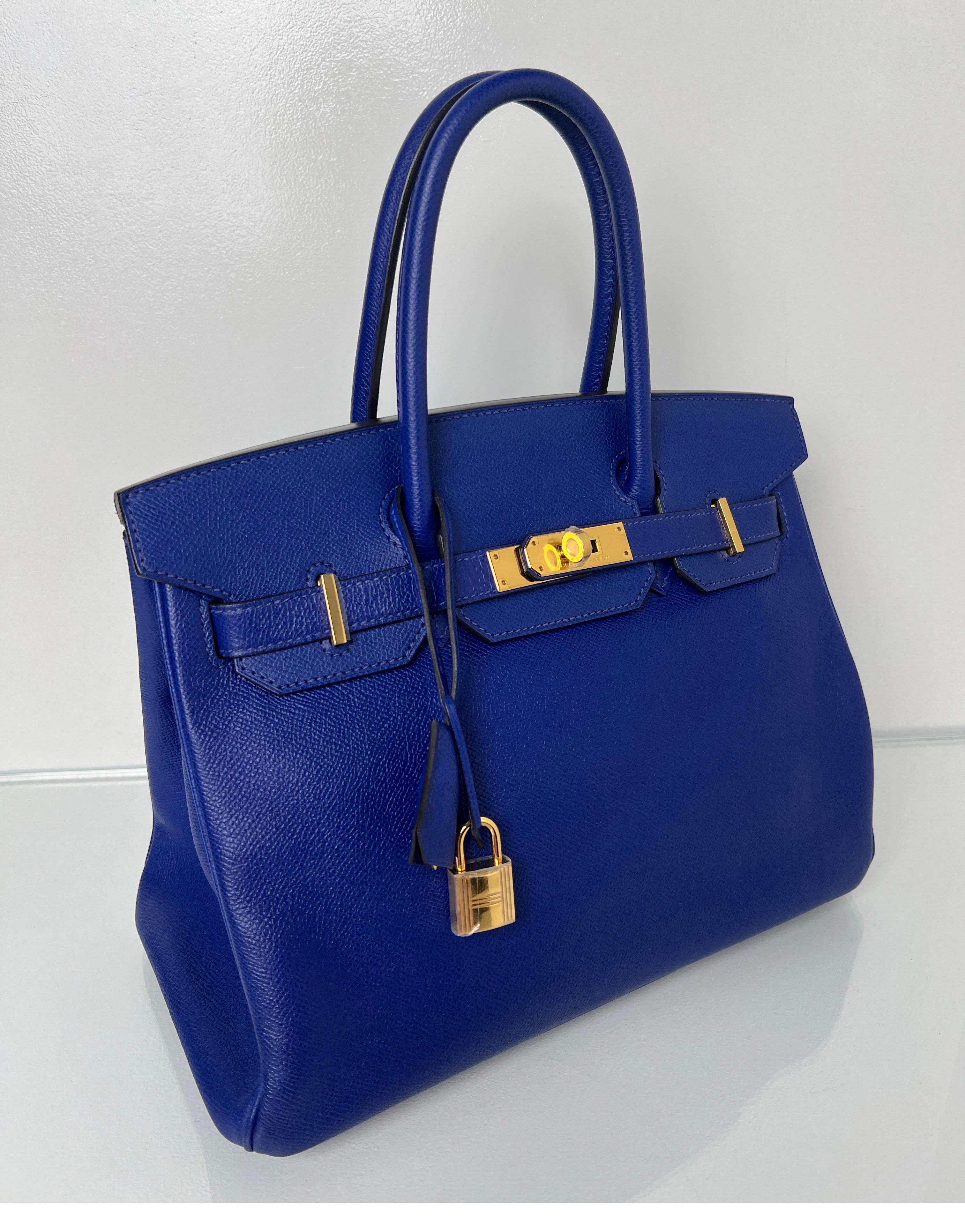 Hermes Blue Electrique Birkin 30 Bag 7