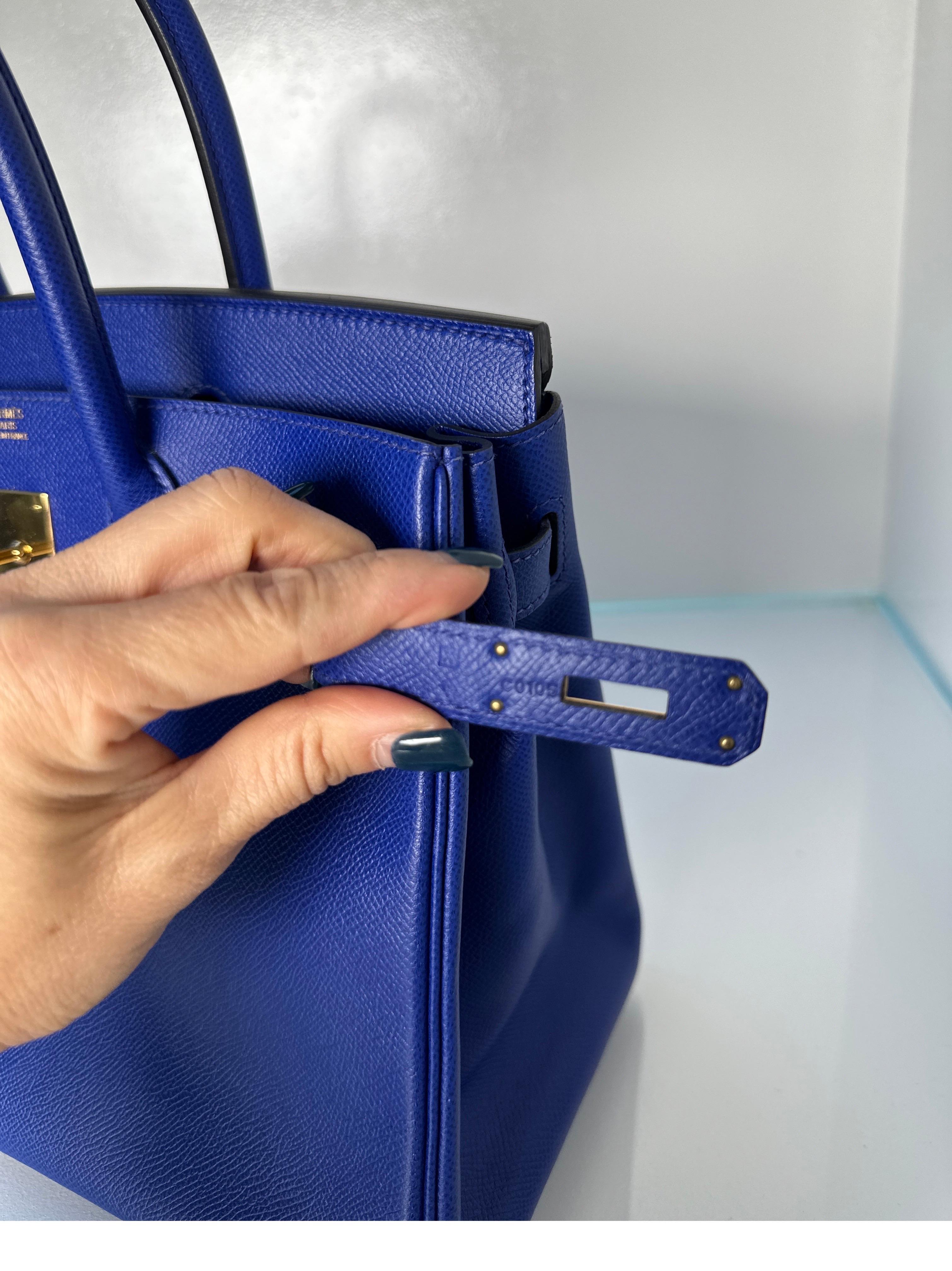 Hermes Blue Electrique Birkin 30 Bag 7