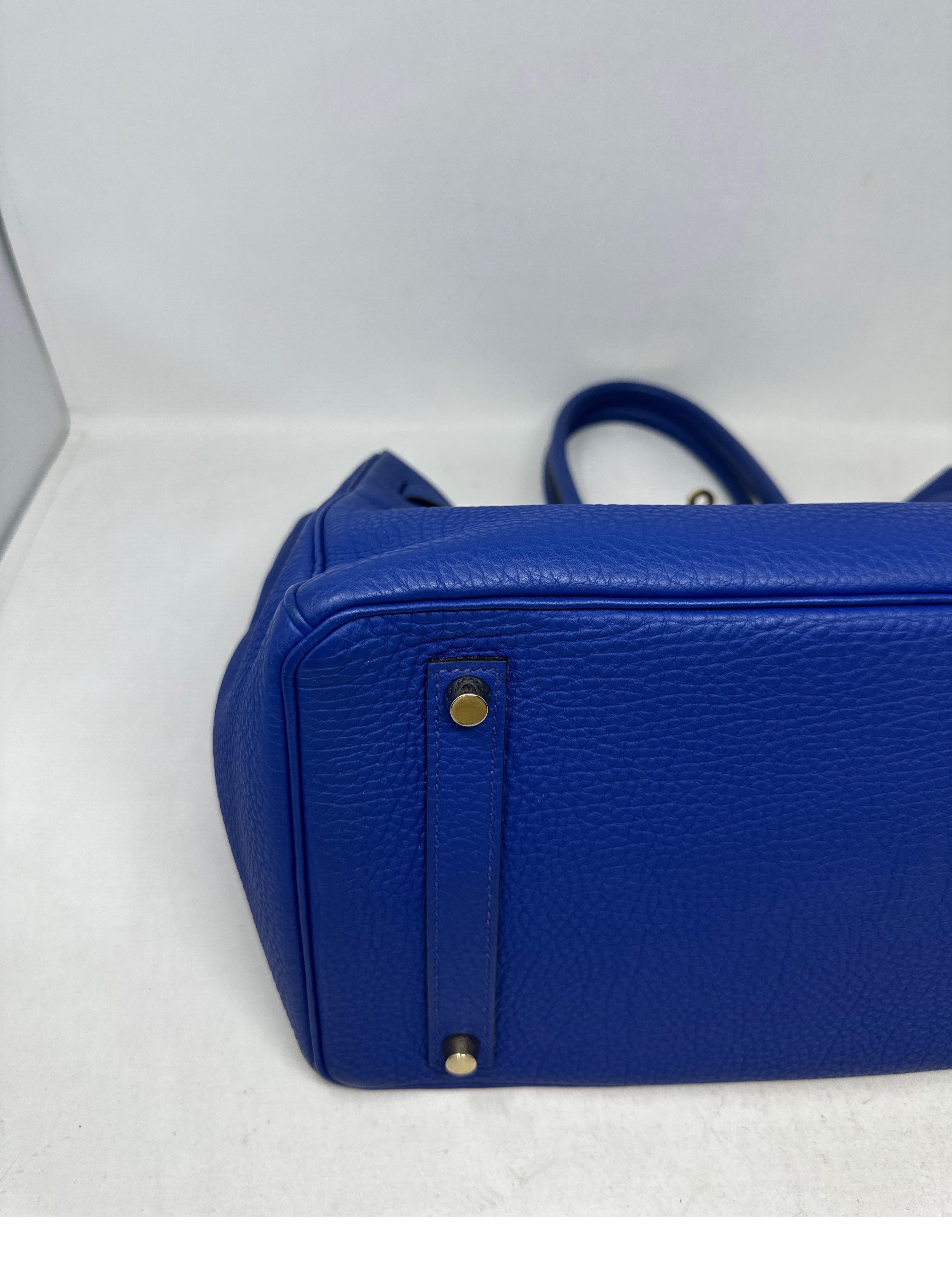 Hermes Blue Electrique Birkin 30 Bag 8