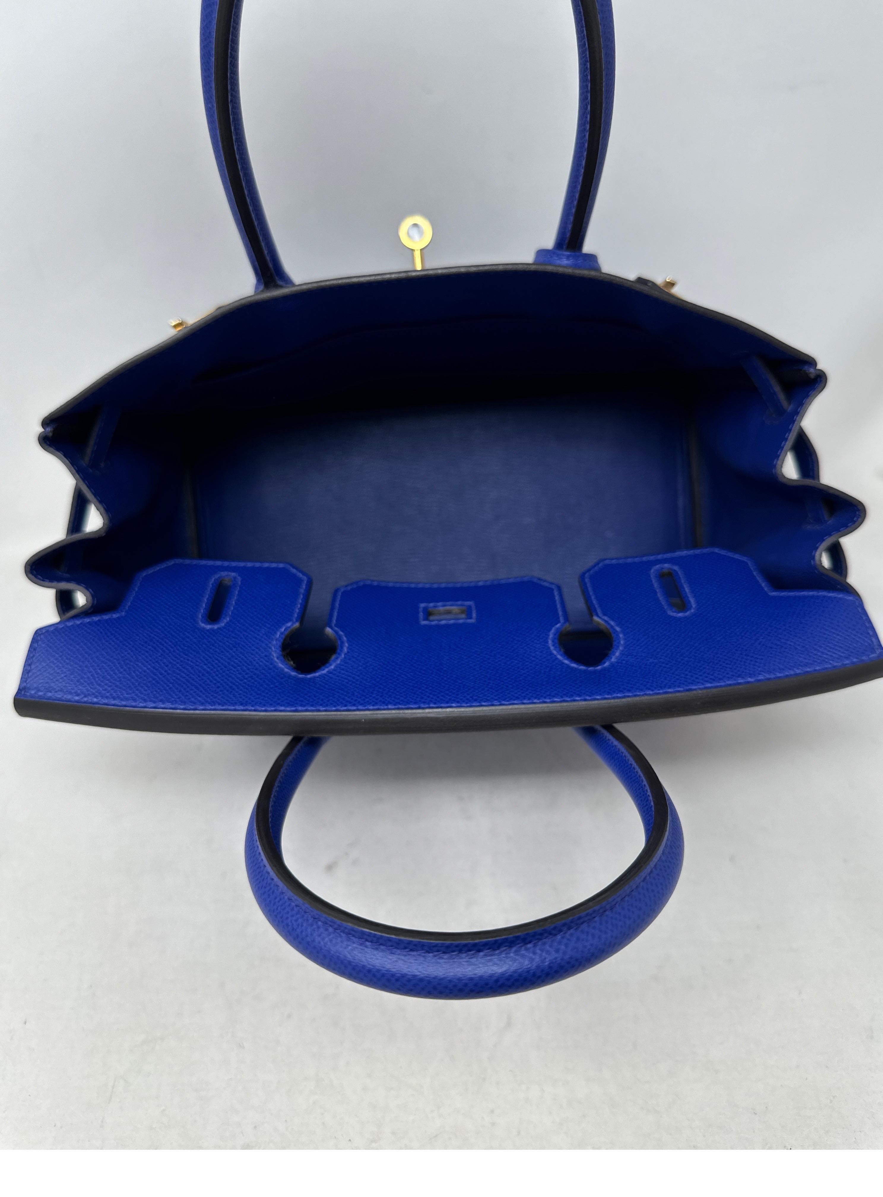 Hermes Blue Electrique Birkin 30 Bag 8