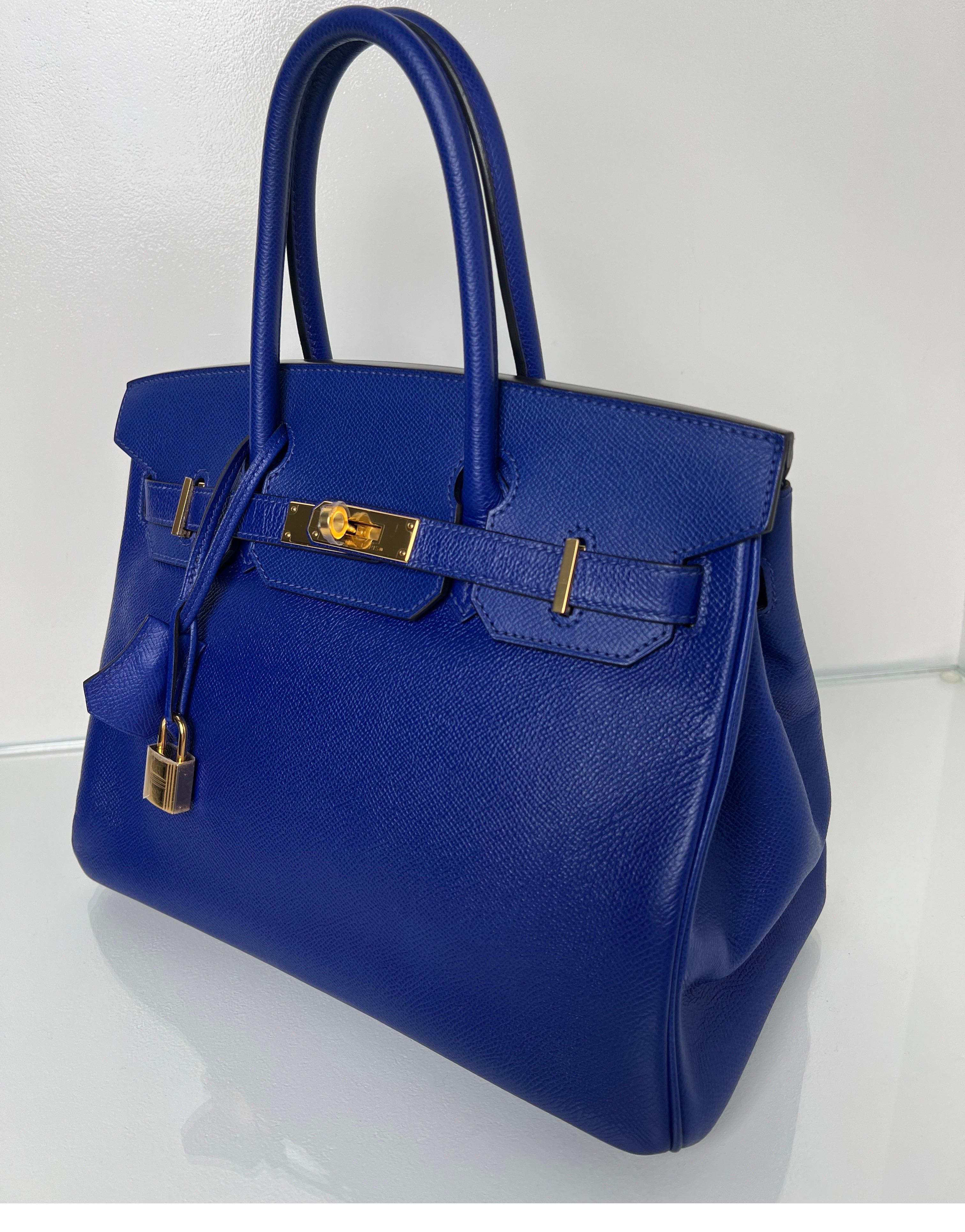 Hermes Blue Electrique Birkin 30 Bag 8