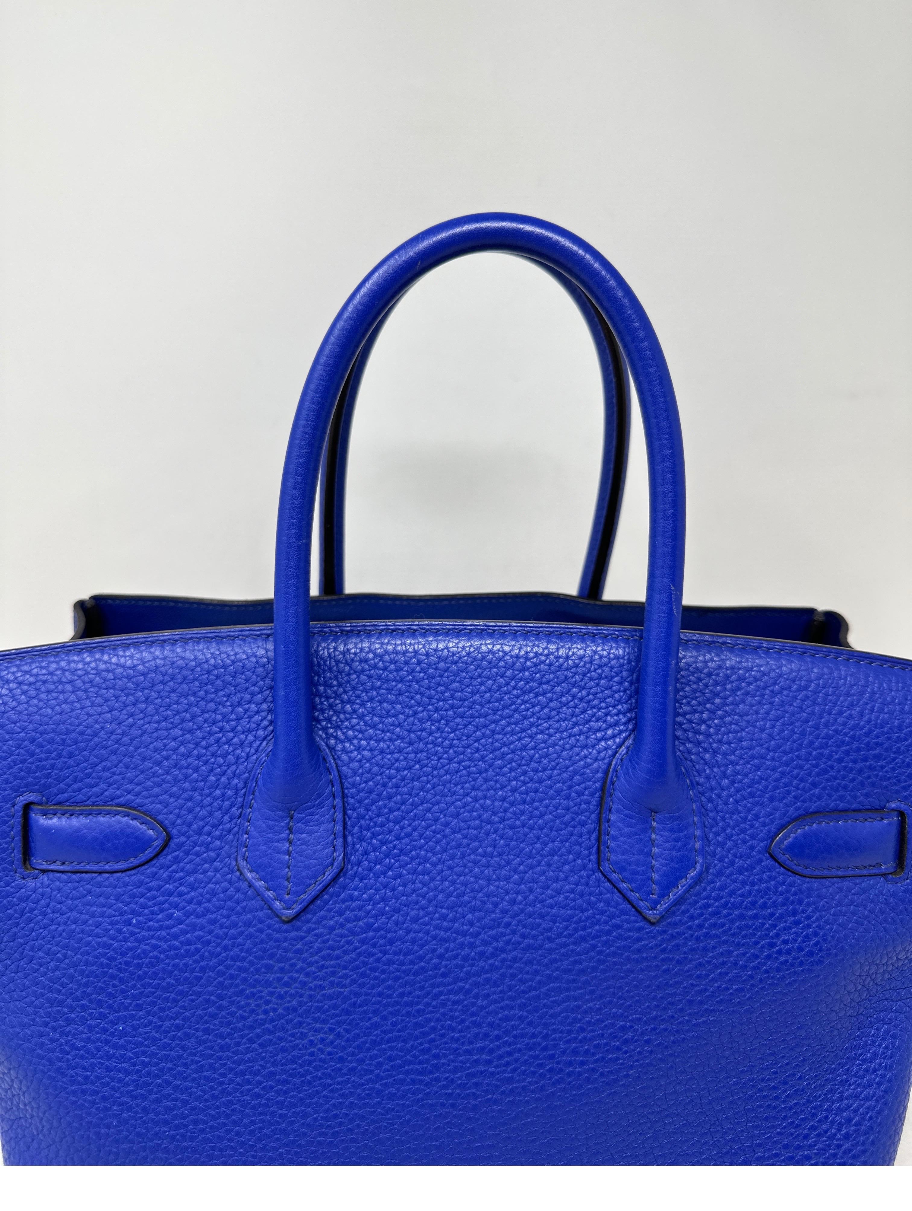 Hermes Blue Electrique Birkin 30 Bag 9