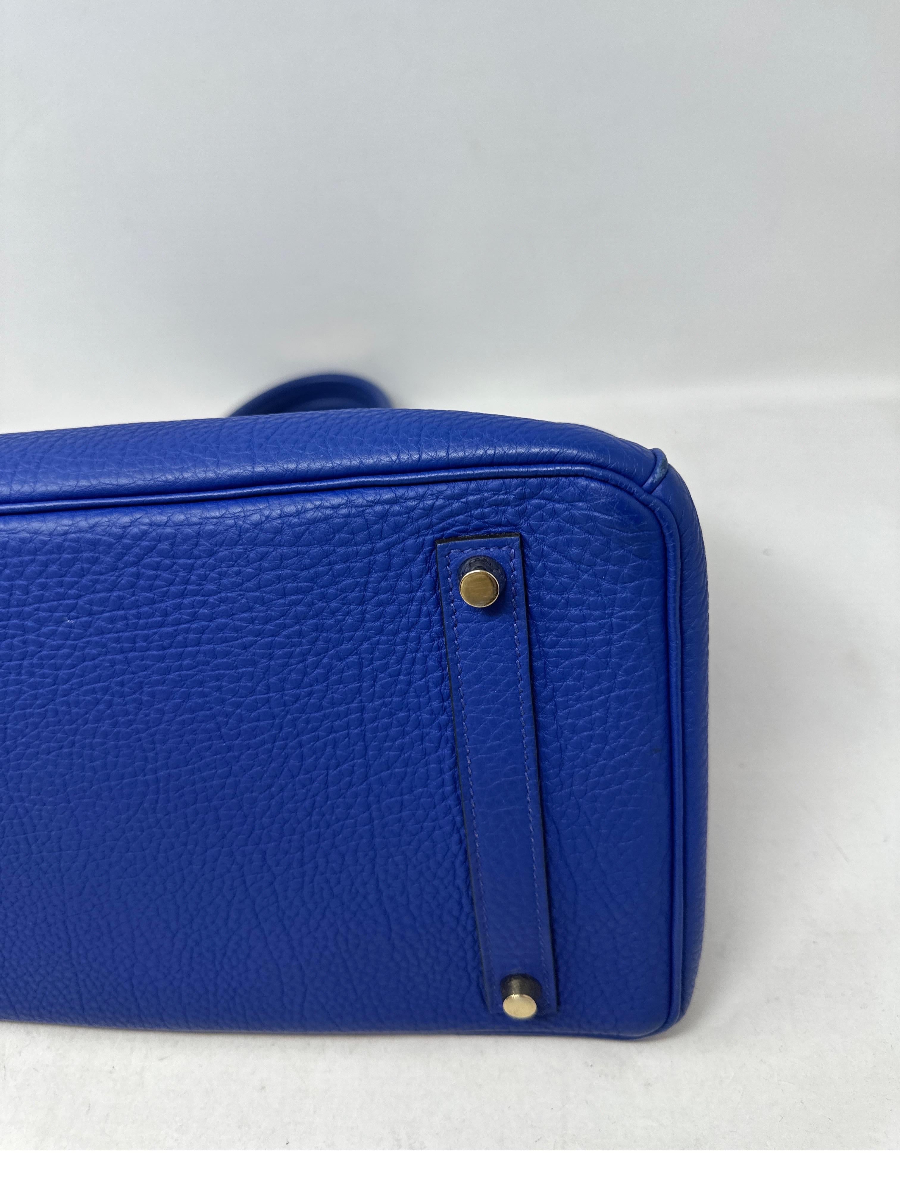 Hermes Blue Electrique Birkin 30 Bag 9