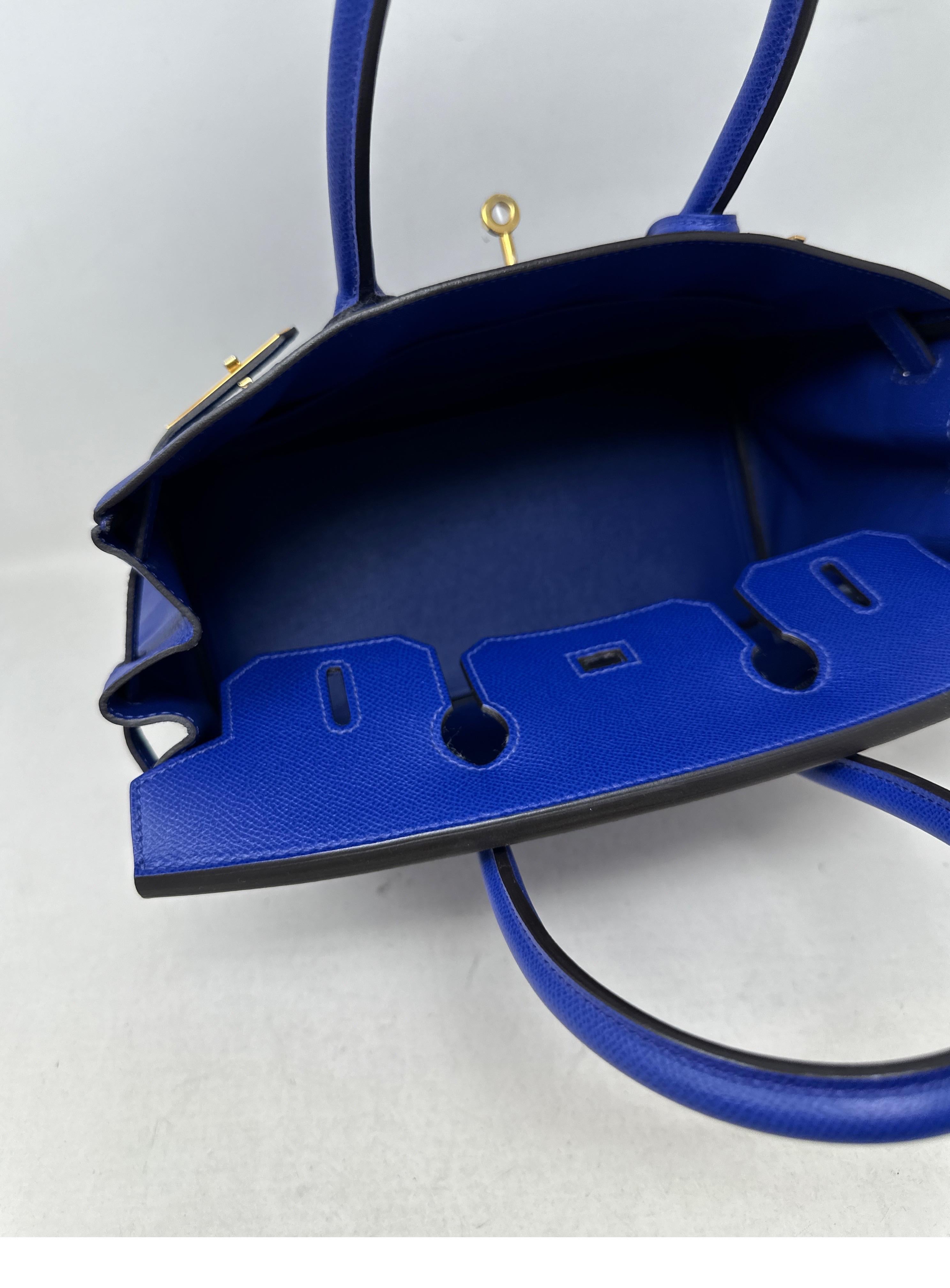 Hermes Blue Electrique Birkin 30 Bag 9