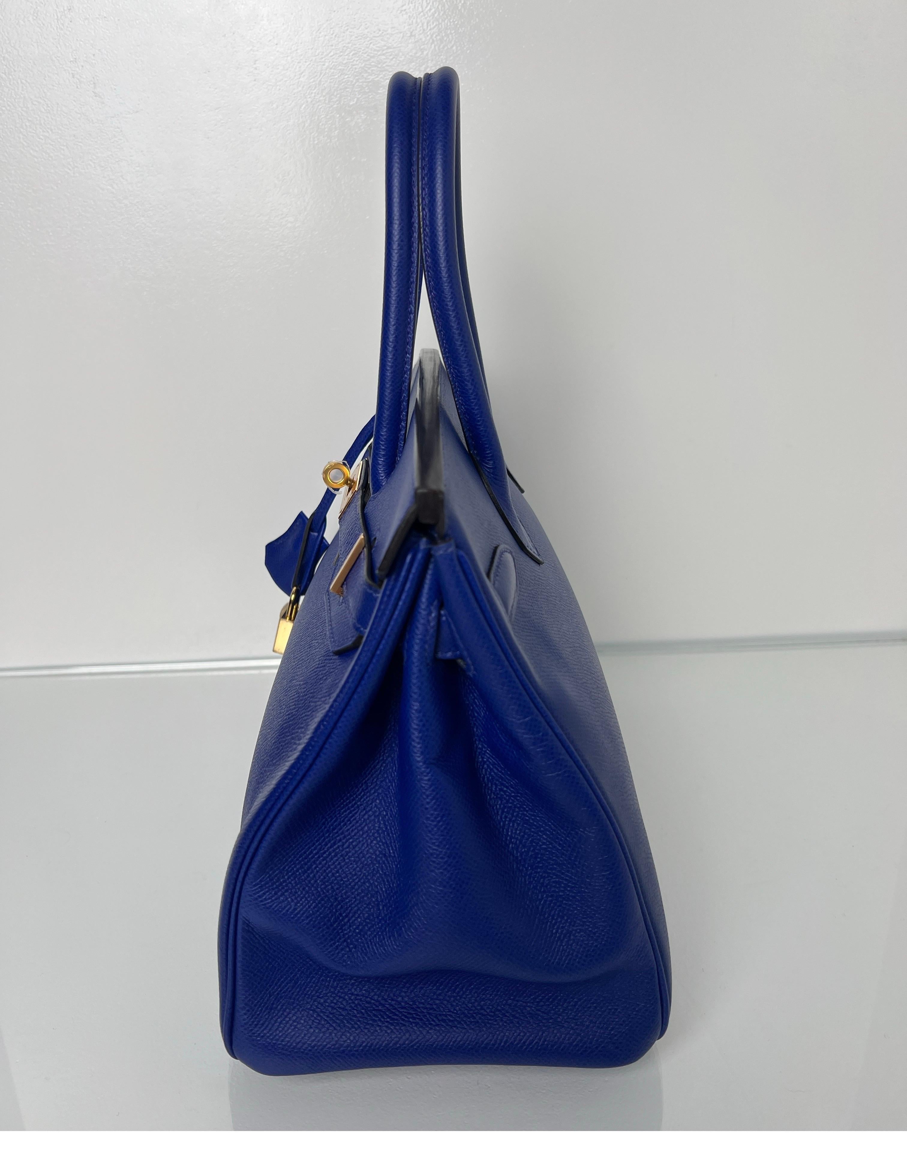 Hermes Blue Electrique Birkin 30 Bag 9