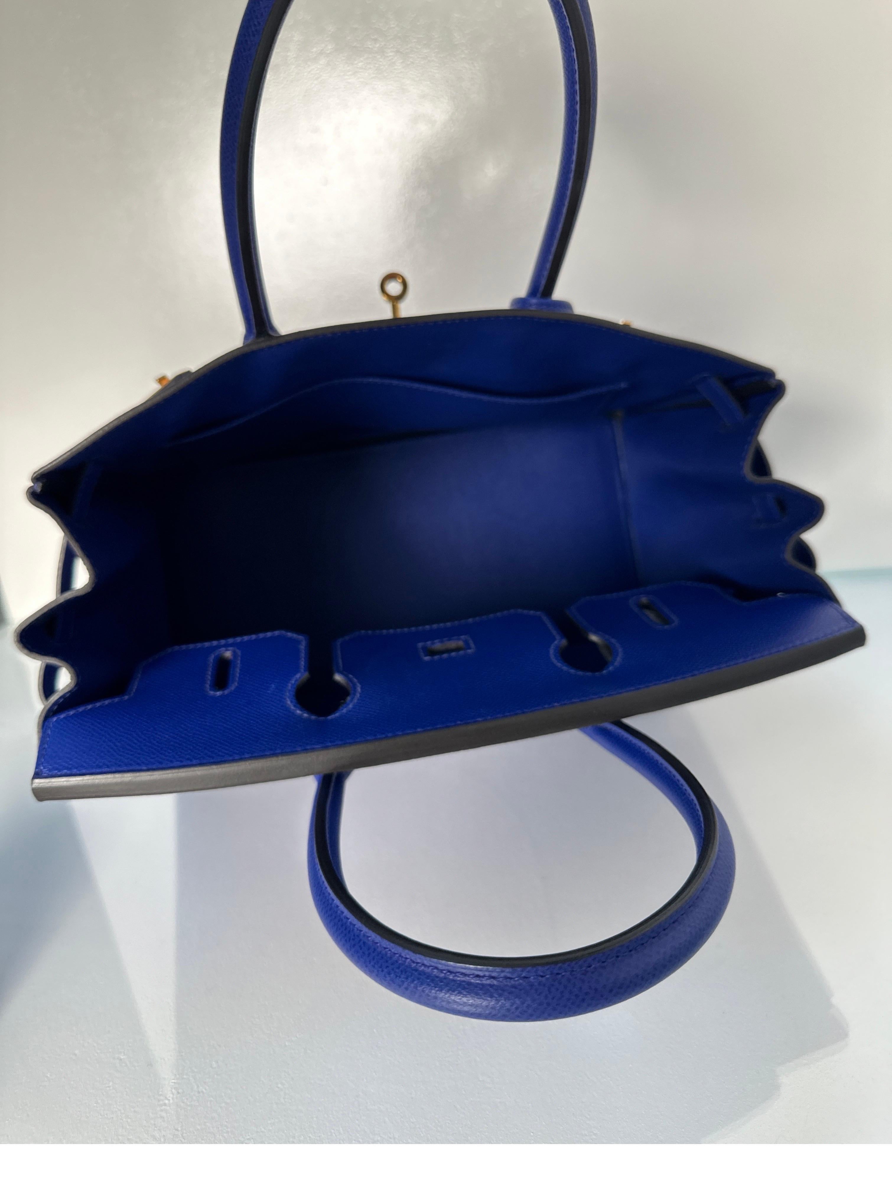 Hermes Blue Electrique Birkin 30 Bag 9
