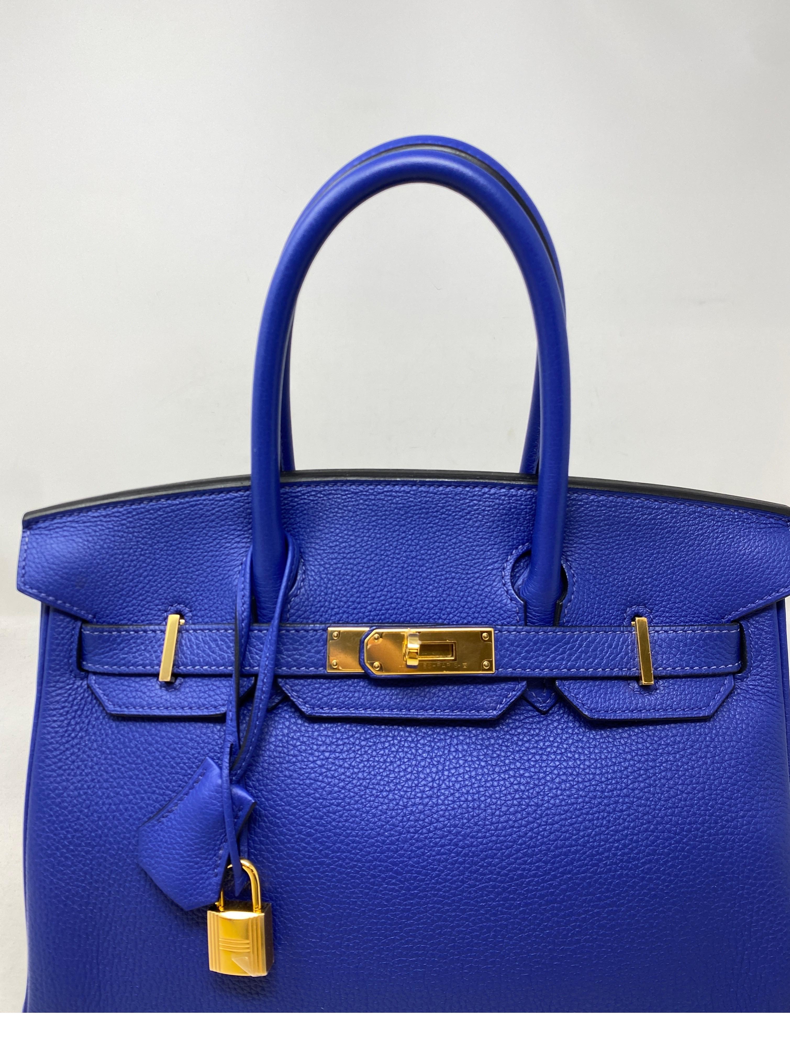 Hermès - Sac Birkin 30 Electrique bleu  10