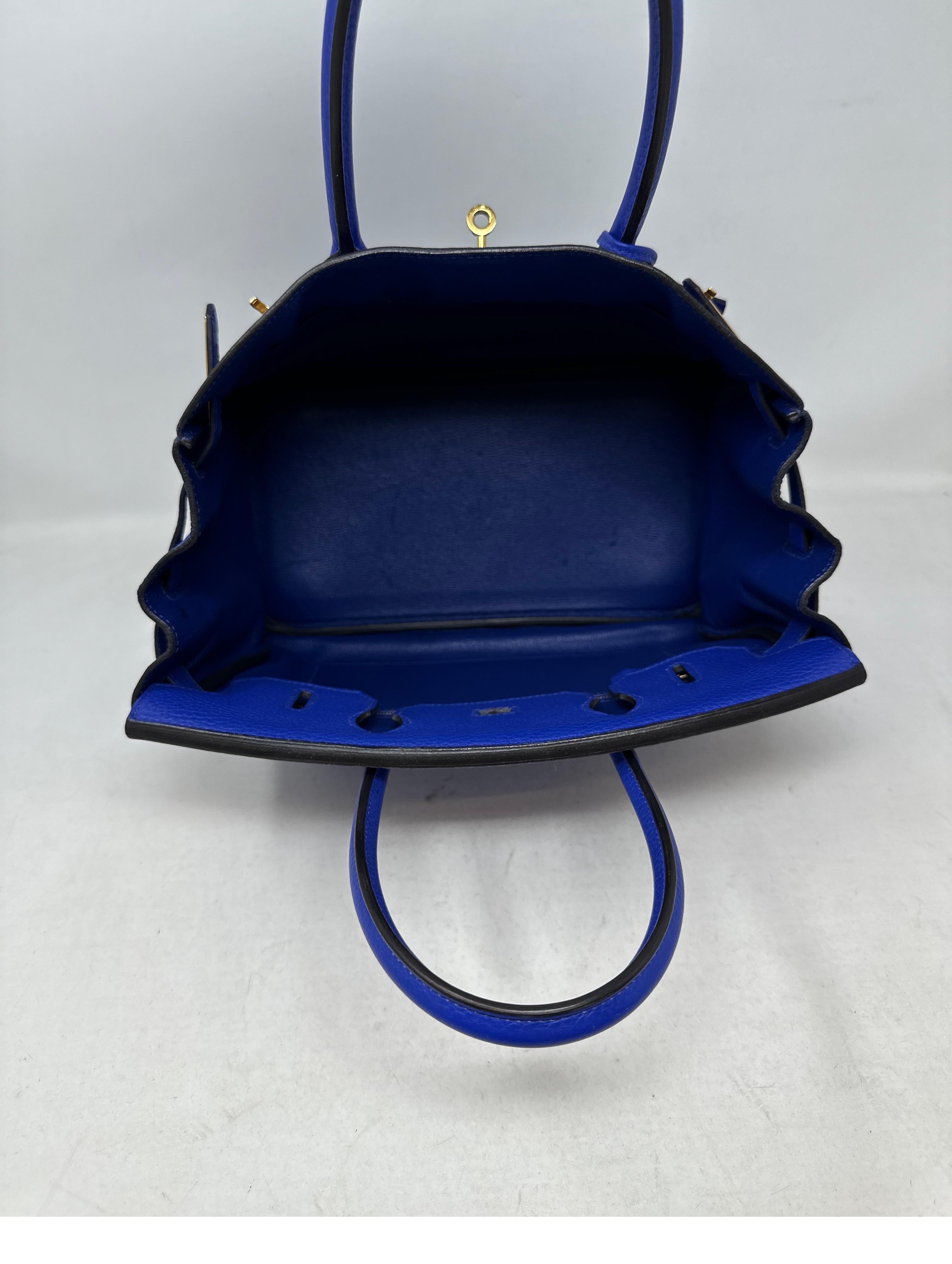 Hermes Blue Electrique Birkin 30 Bag 10