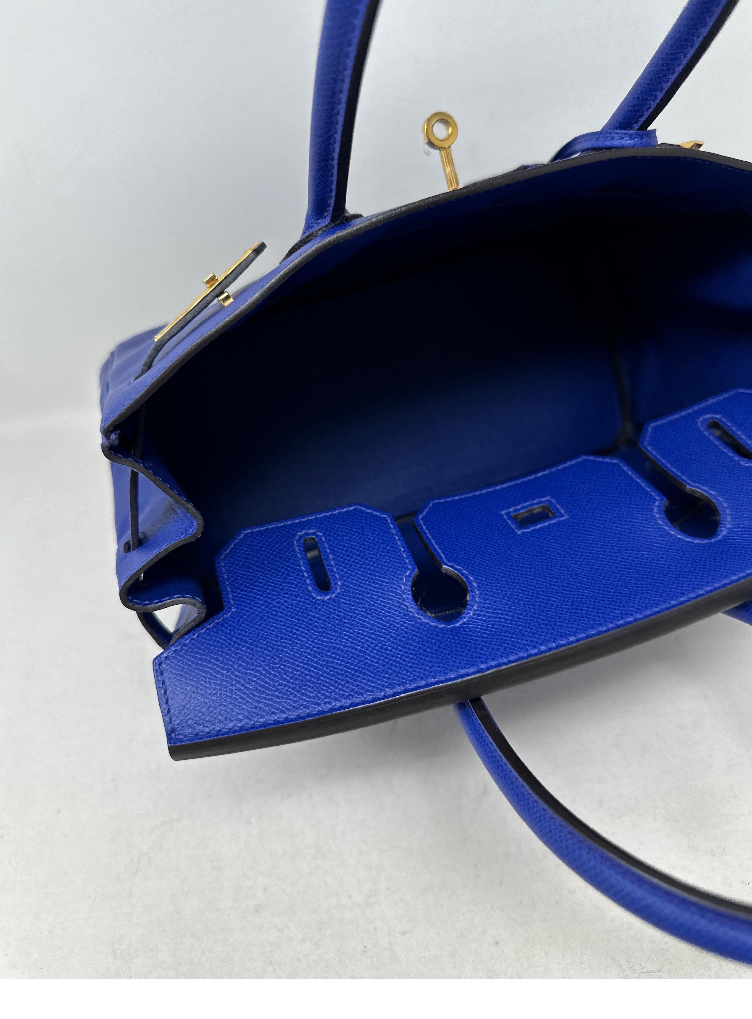 Hermes Blue Electrique Birkin 30 Bag 10