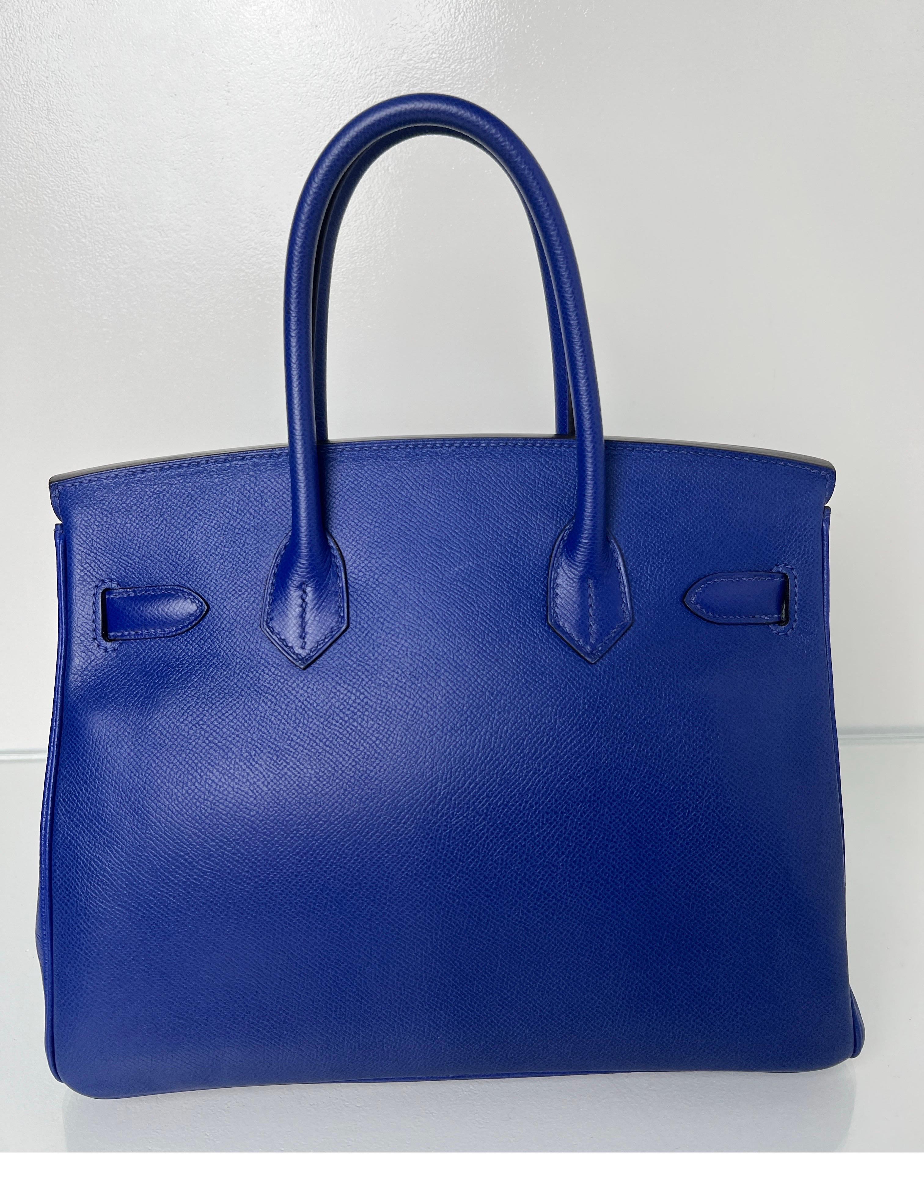 Hermes Blue Electrique Birkin 30 Bag 10