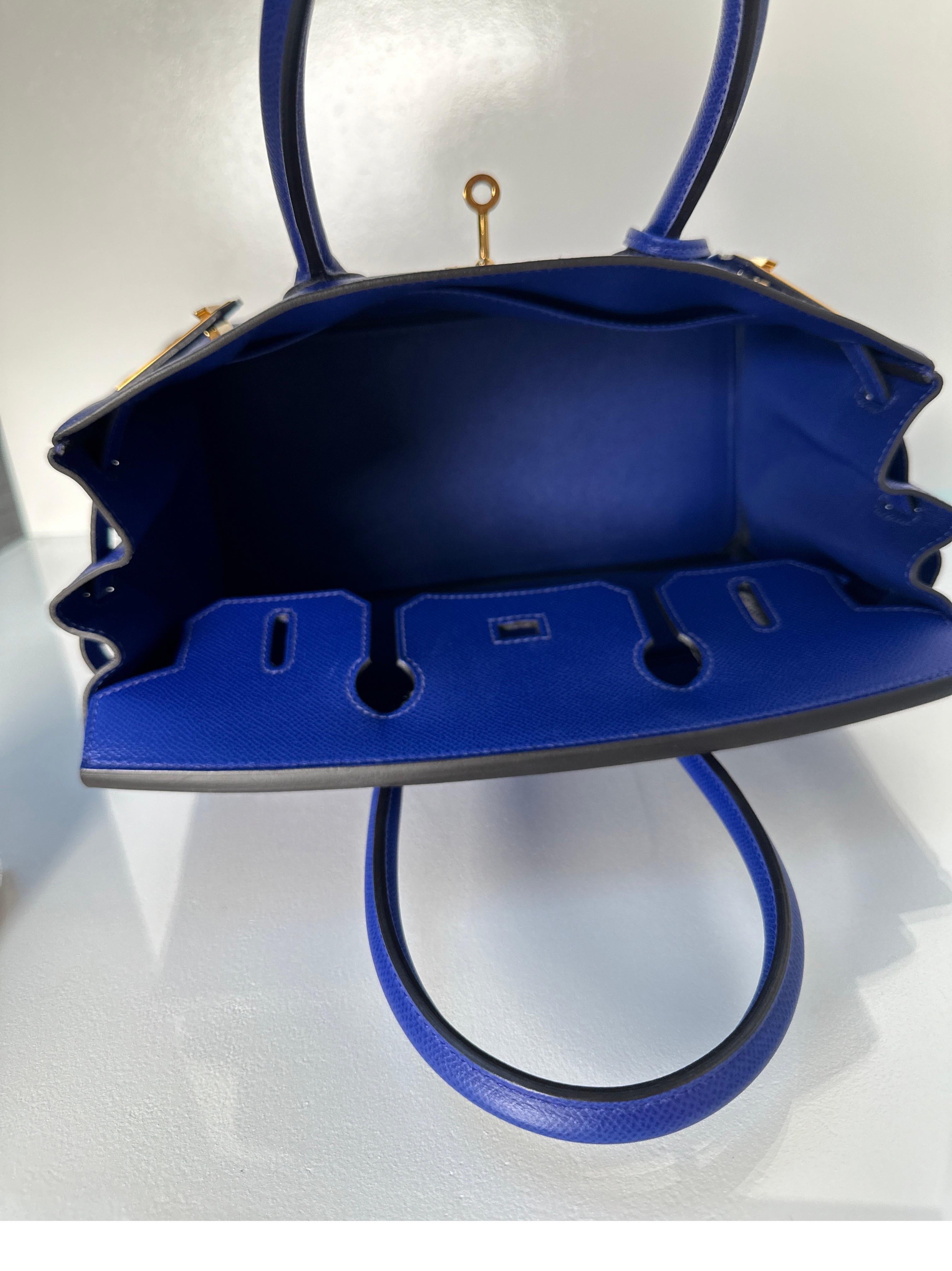 Hermes Blue Electrique Birkin 30 Bag 10