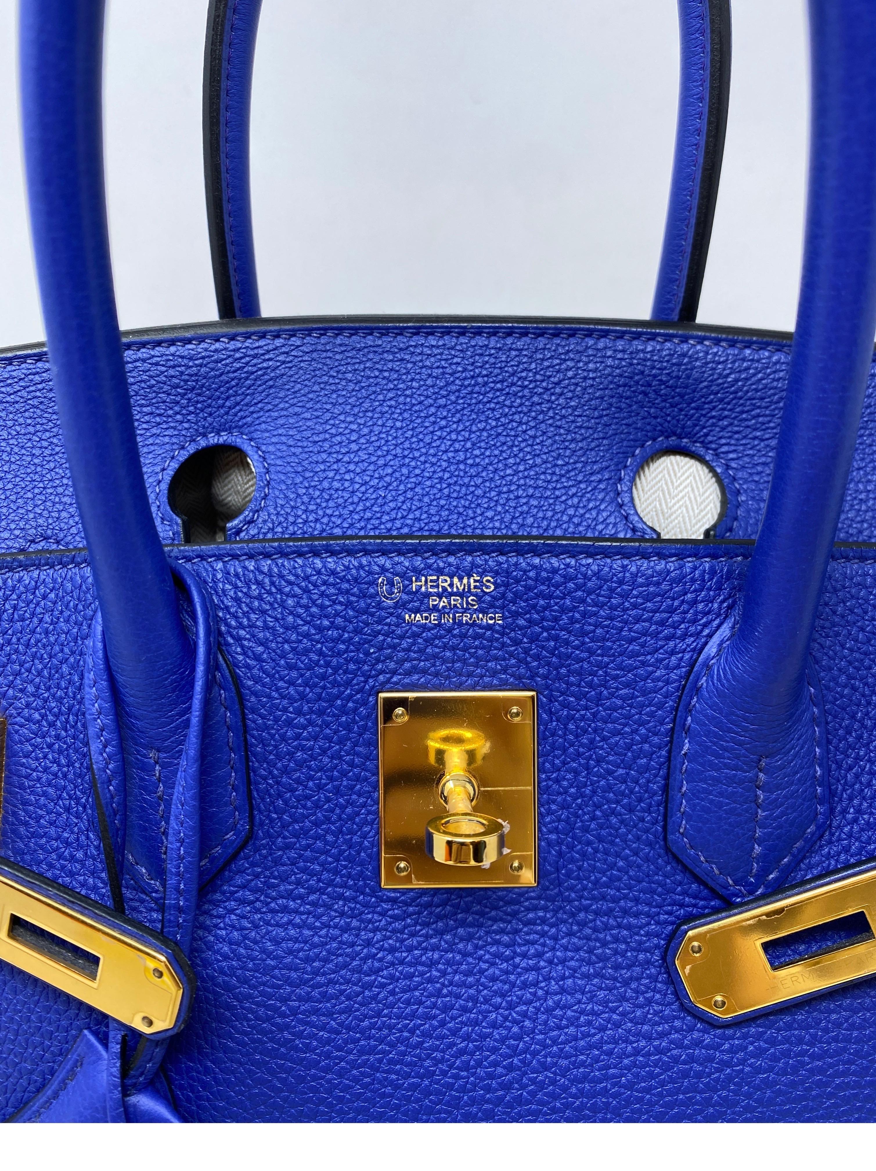 Hermès - Sac Birkin 30 Electrique bleu  11