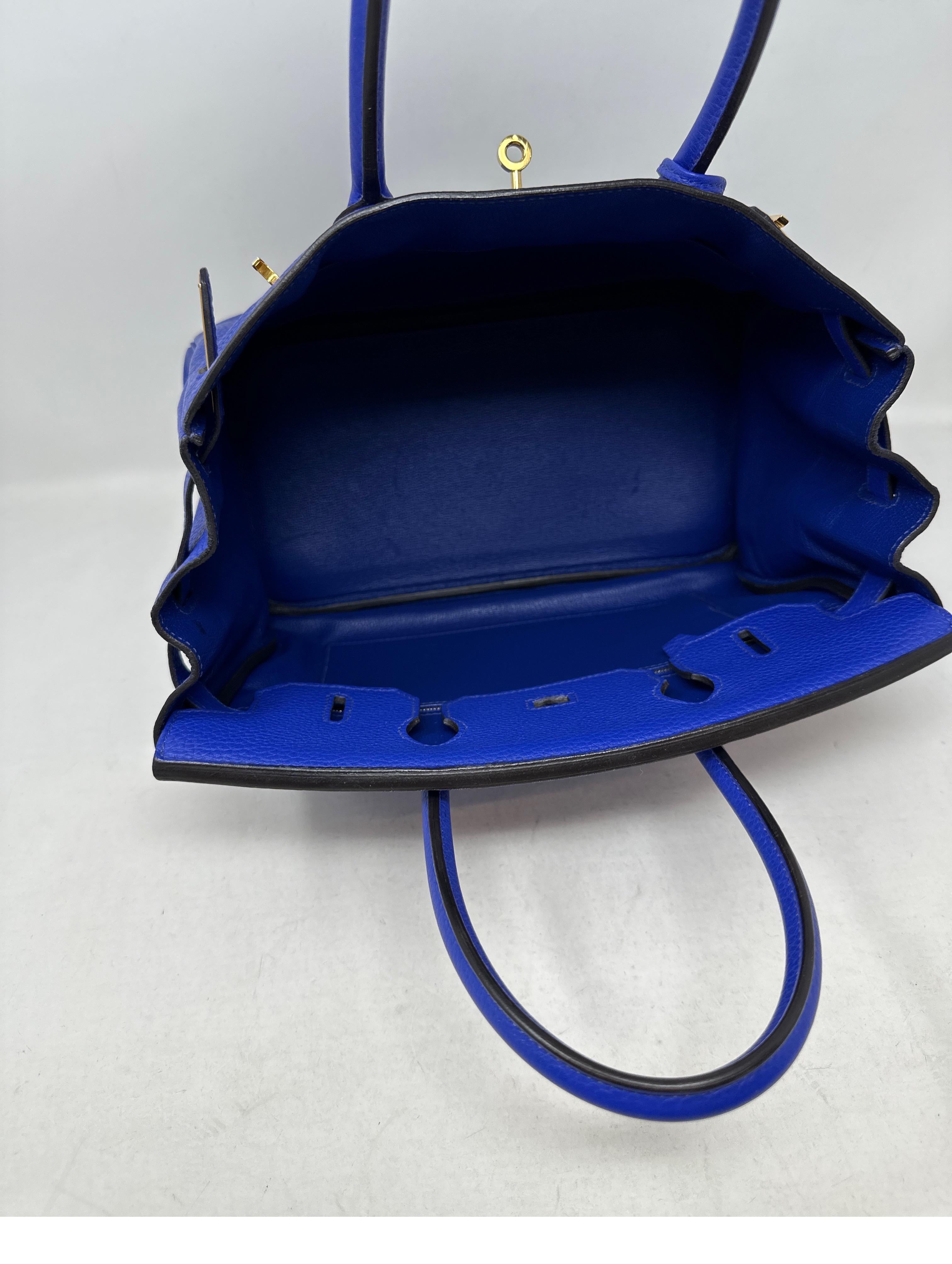Hermes Blue Electrique Birkin 30 Bag 11