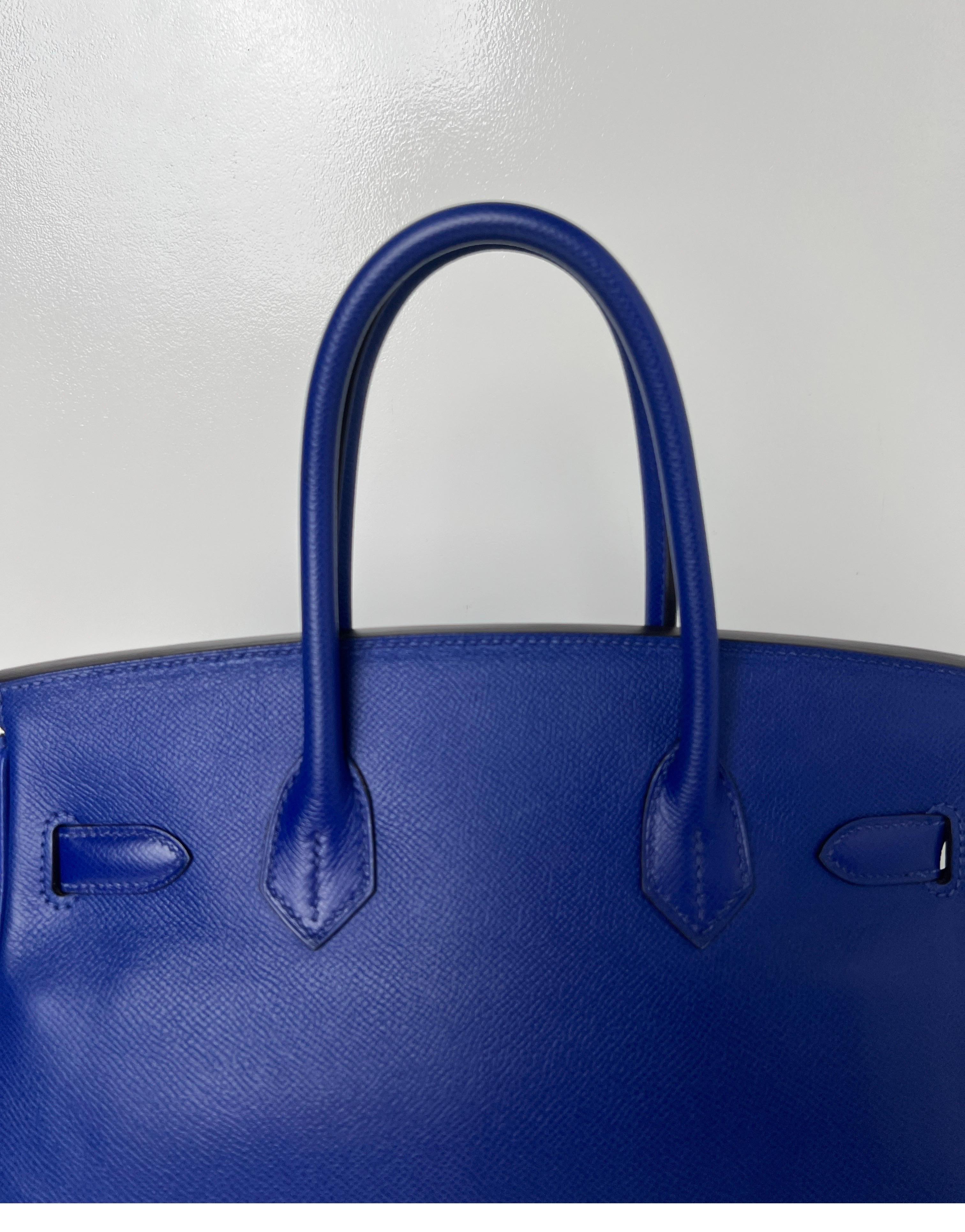 Hermes Blue Electrique Birkin 30 Bag 11