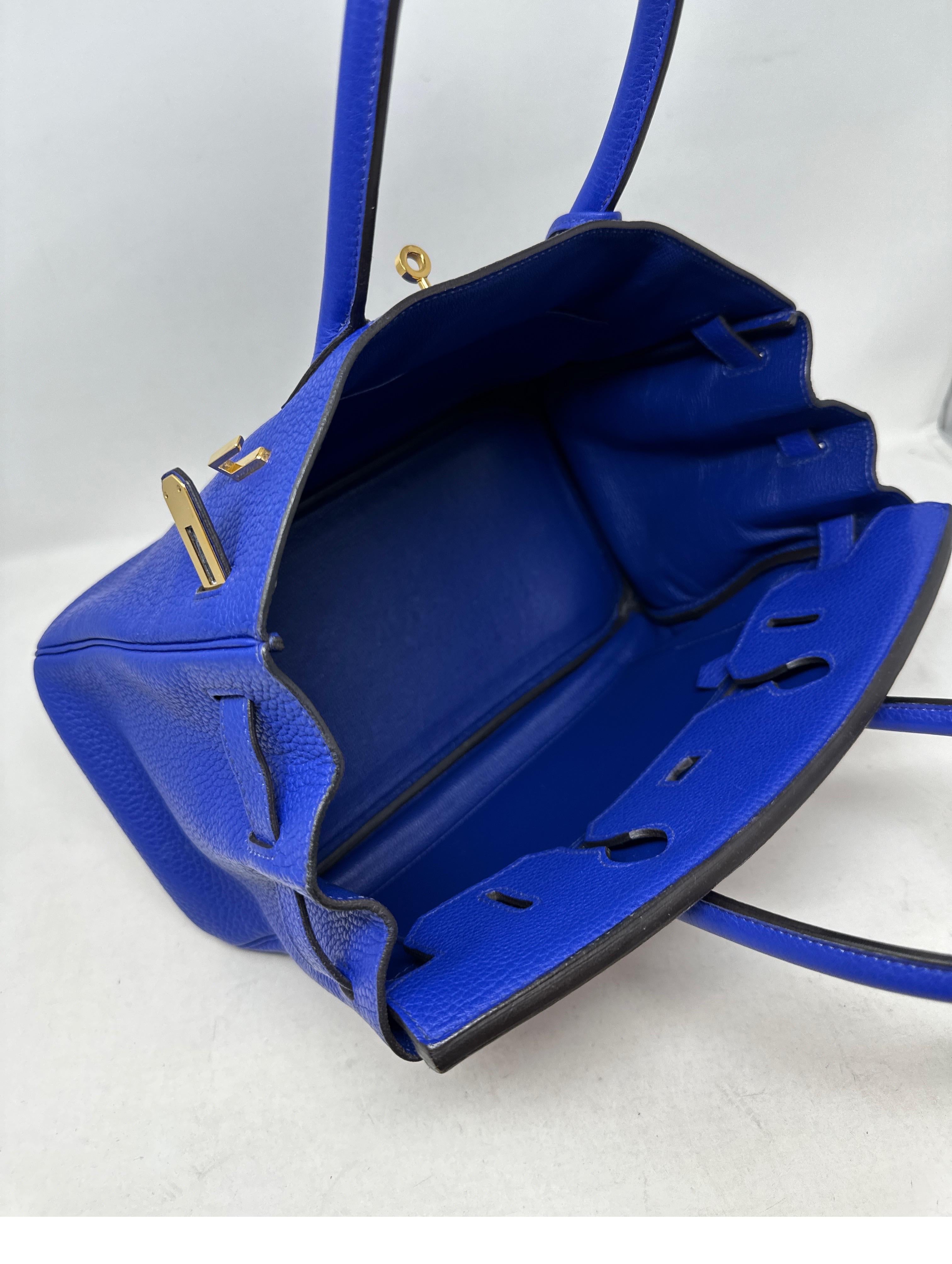 Hermes Blue Electrique Birkin 30 Bag 12