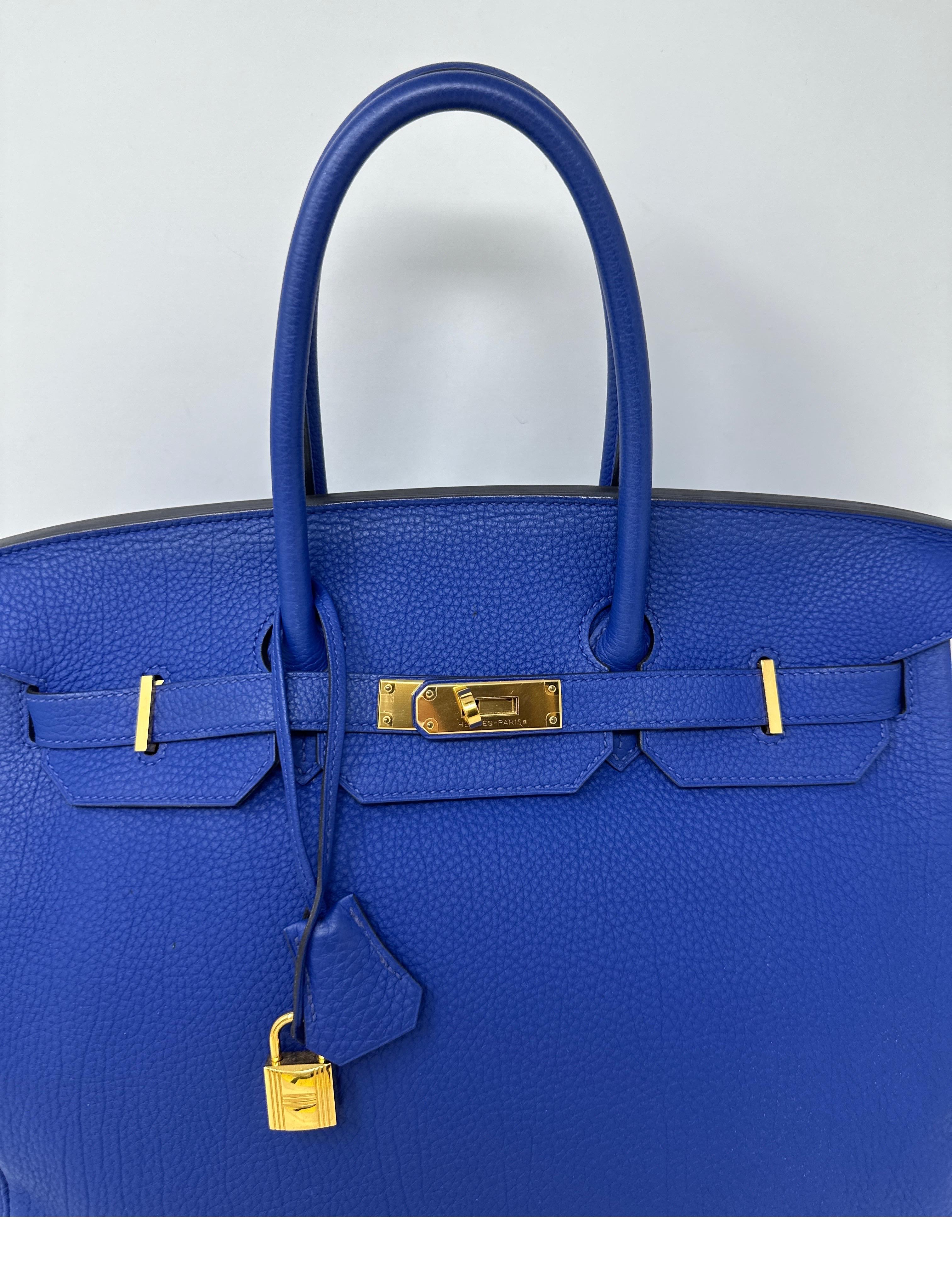 Hermes Blue Electrique Birkin 30 Bag 12