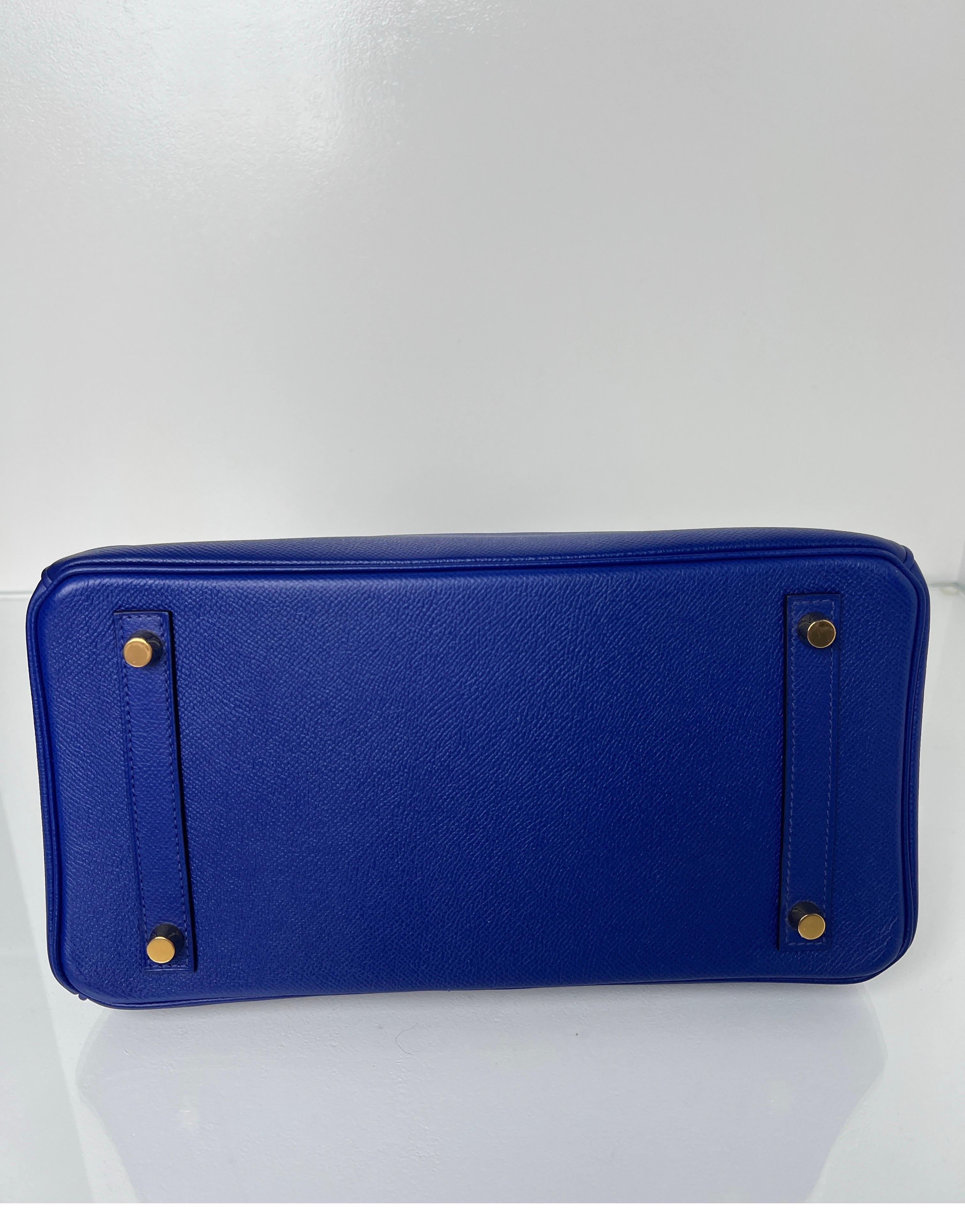 Hermes Blue Electrique Birkin 30 Bag 12