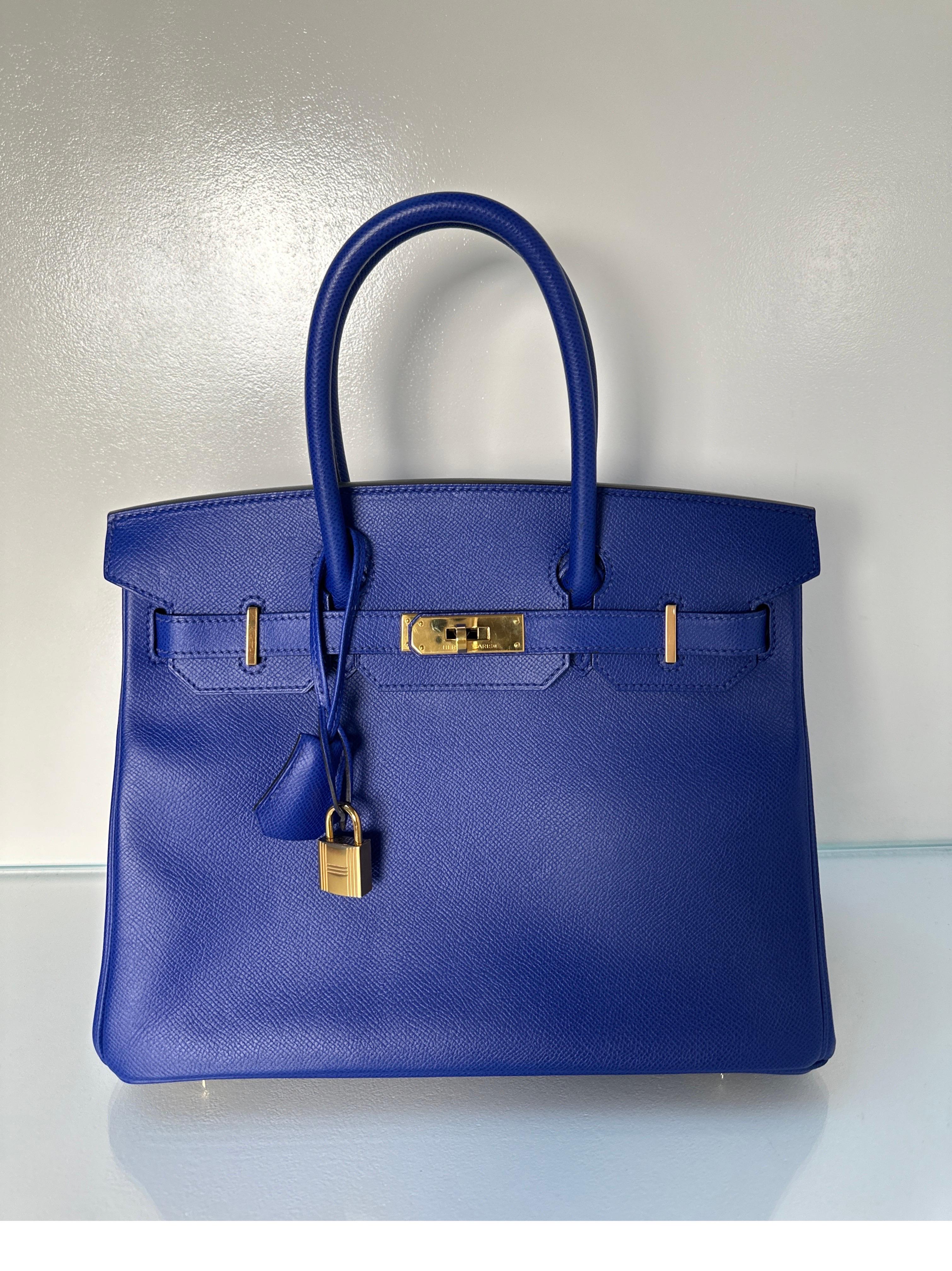 Hermes Blue Electrique Birkin 30 Bag 12